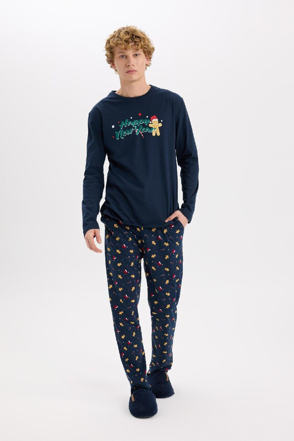 DeFacto-Men's Knitted Sets D8220Ax Navy 1