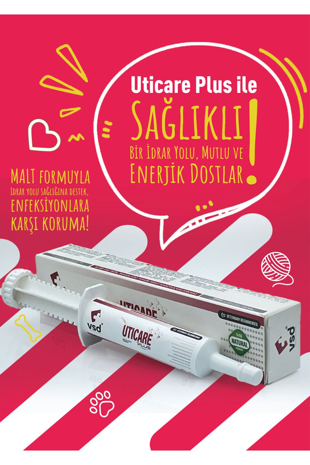 vsd UTICARE PLUS 30ml Malt Köpekler için İdrar Yolu Sağlığı Desteği