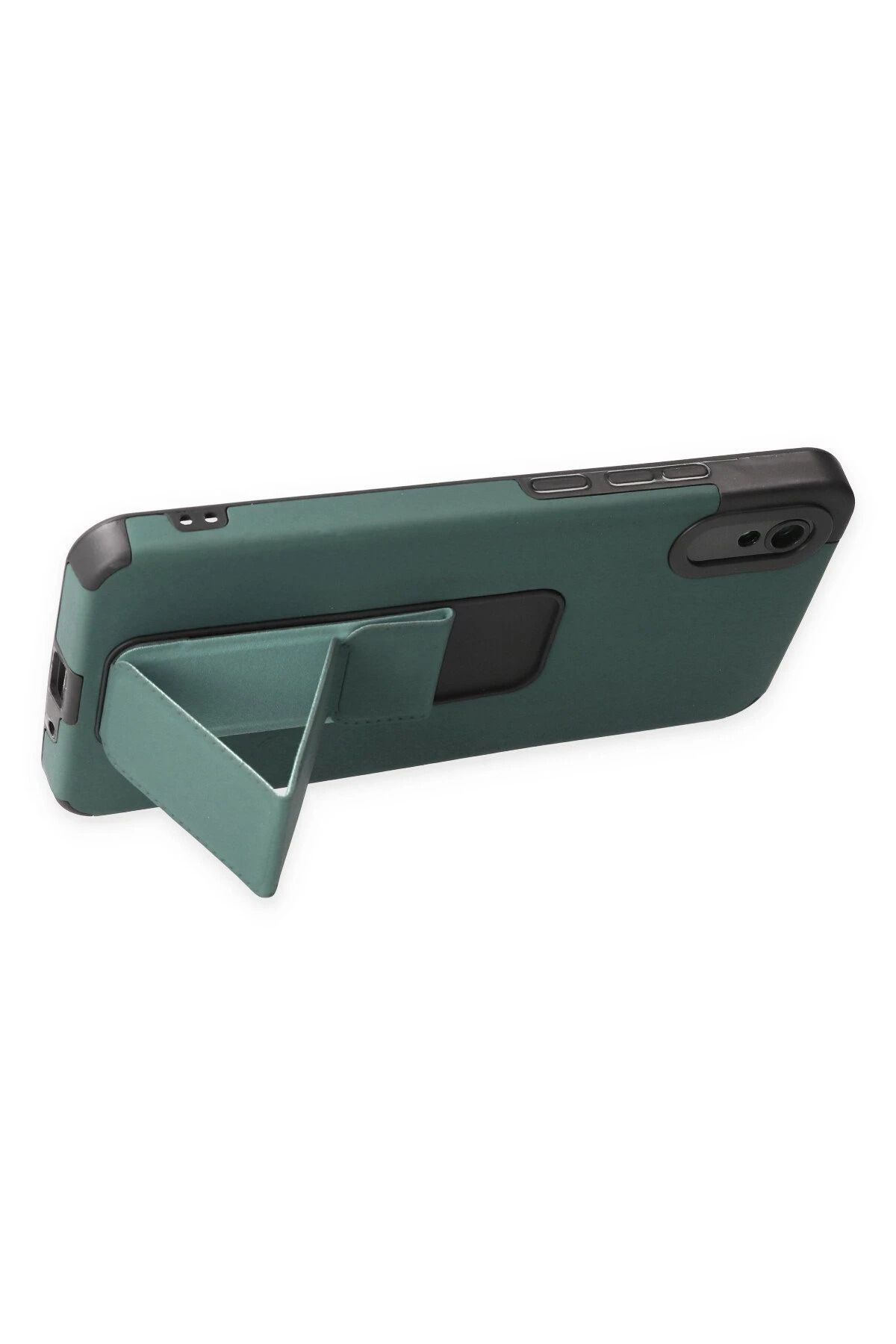 NewFace Xiaomi Redmi 9A Kılıf Mega Standlı Silikon - Yeşil GLSTD