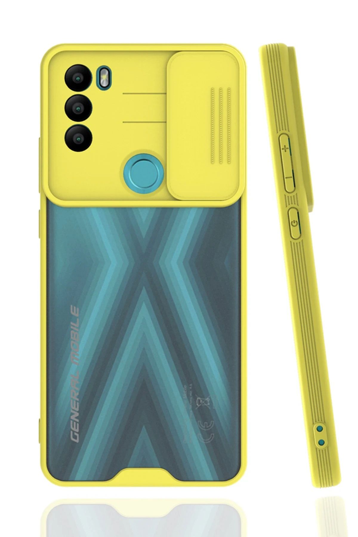 NewFace General Mobile GM 21 Plus Kılıf Platin Kamera Koruma Silikon - Sarı GLSTD