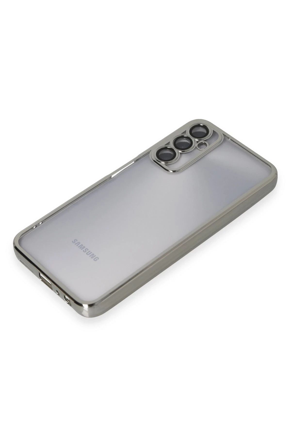 NewFace Samsung Galaxy A05S Kılıf Lensli Silikon - Gümüş NRMSA