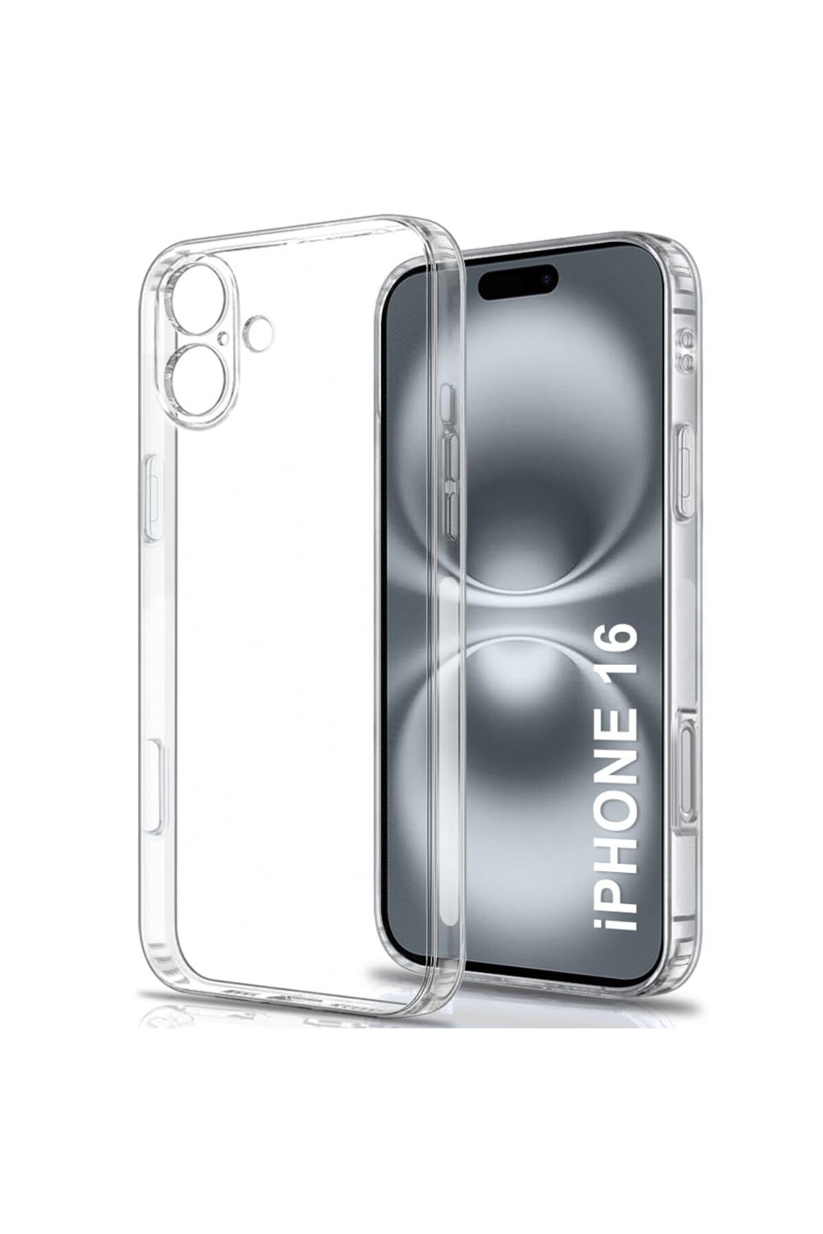 Coolacs Apple iPhone 16 ile Uyumlu Kılıf Şeffaf Esnek Silikon Telefon Kılıfı Kapak