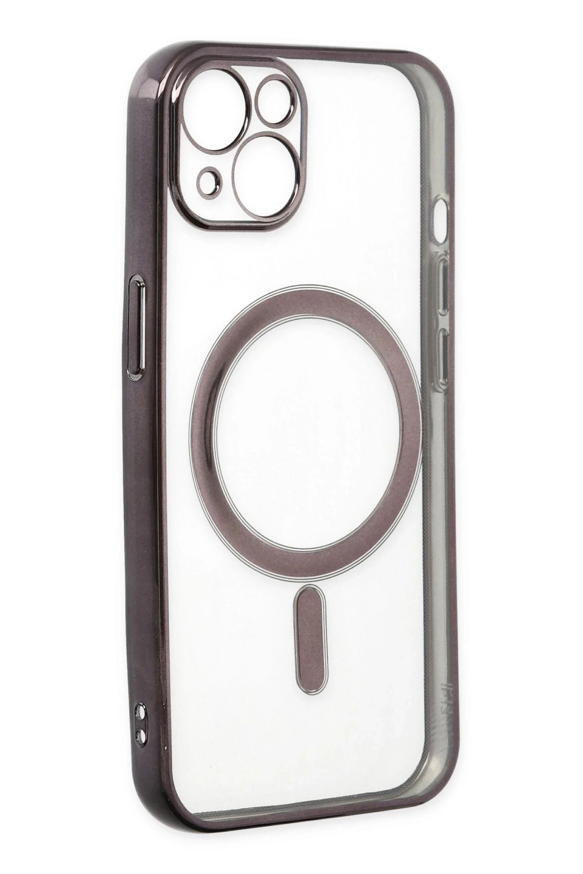 NewFace iPhone 14 Plus Kılıf Magneticsafe Lazer Silikon - Siyah GLSTD