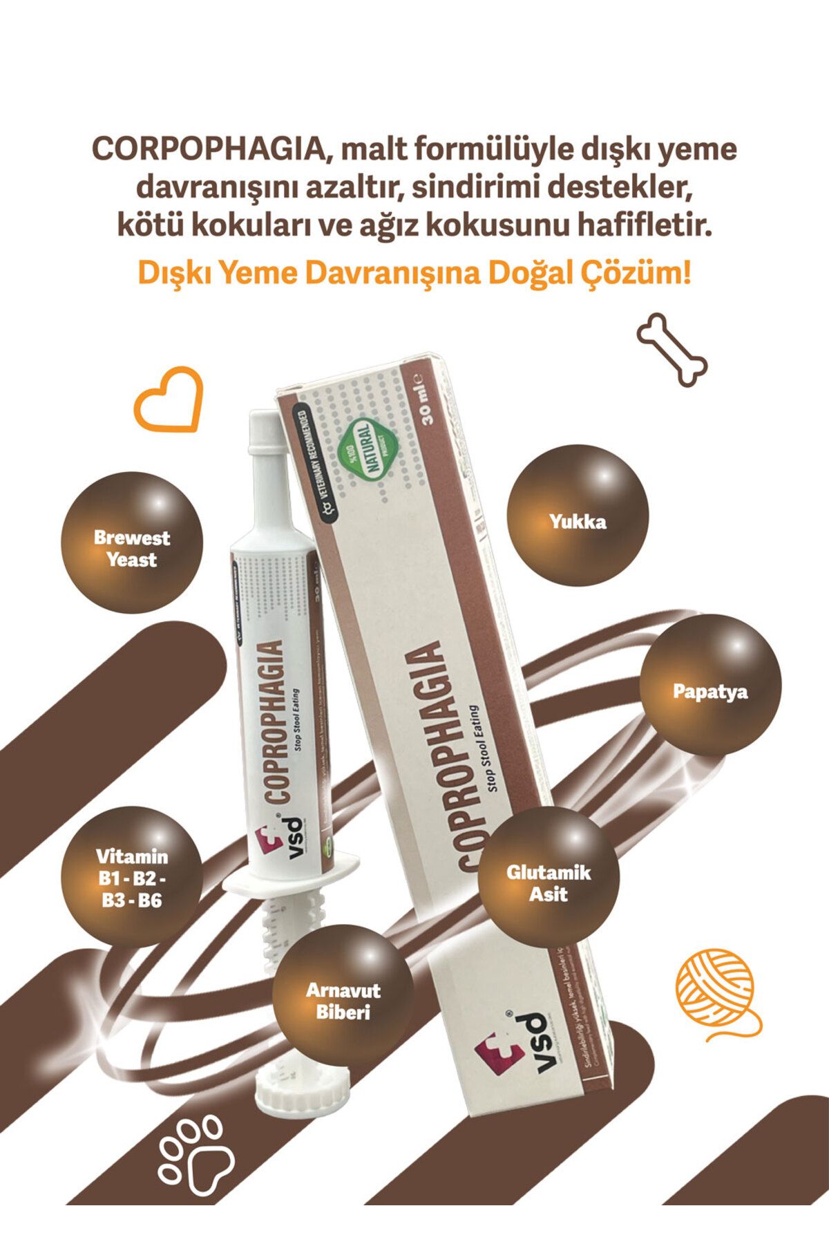 vsd COPROPHAGIA 30ml Malt Kediler için Dışkı Yeme Önleyici