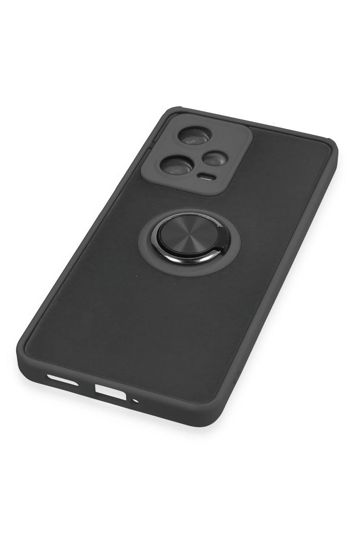 NewFace Xiaomi Redmi Note 12 5G Kılıf Montreal Yüzüklü Silikon Kapak - Siyah NRMSA