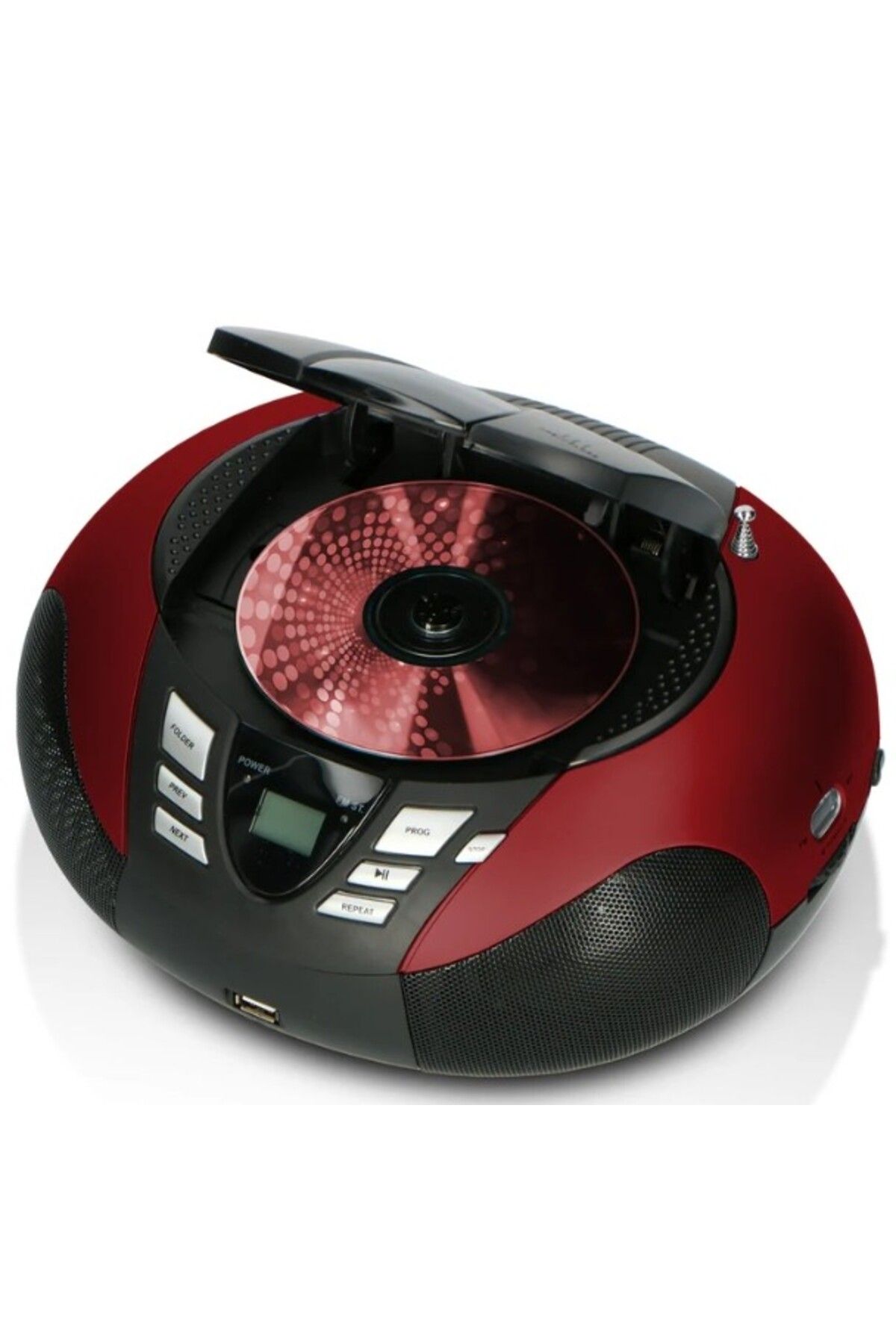 Lenco SCD-37 USB Kırmızı - Taşınabilir FM Radyo CD ve USB oynatıcı - Kırmızı