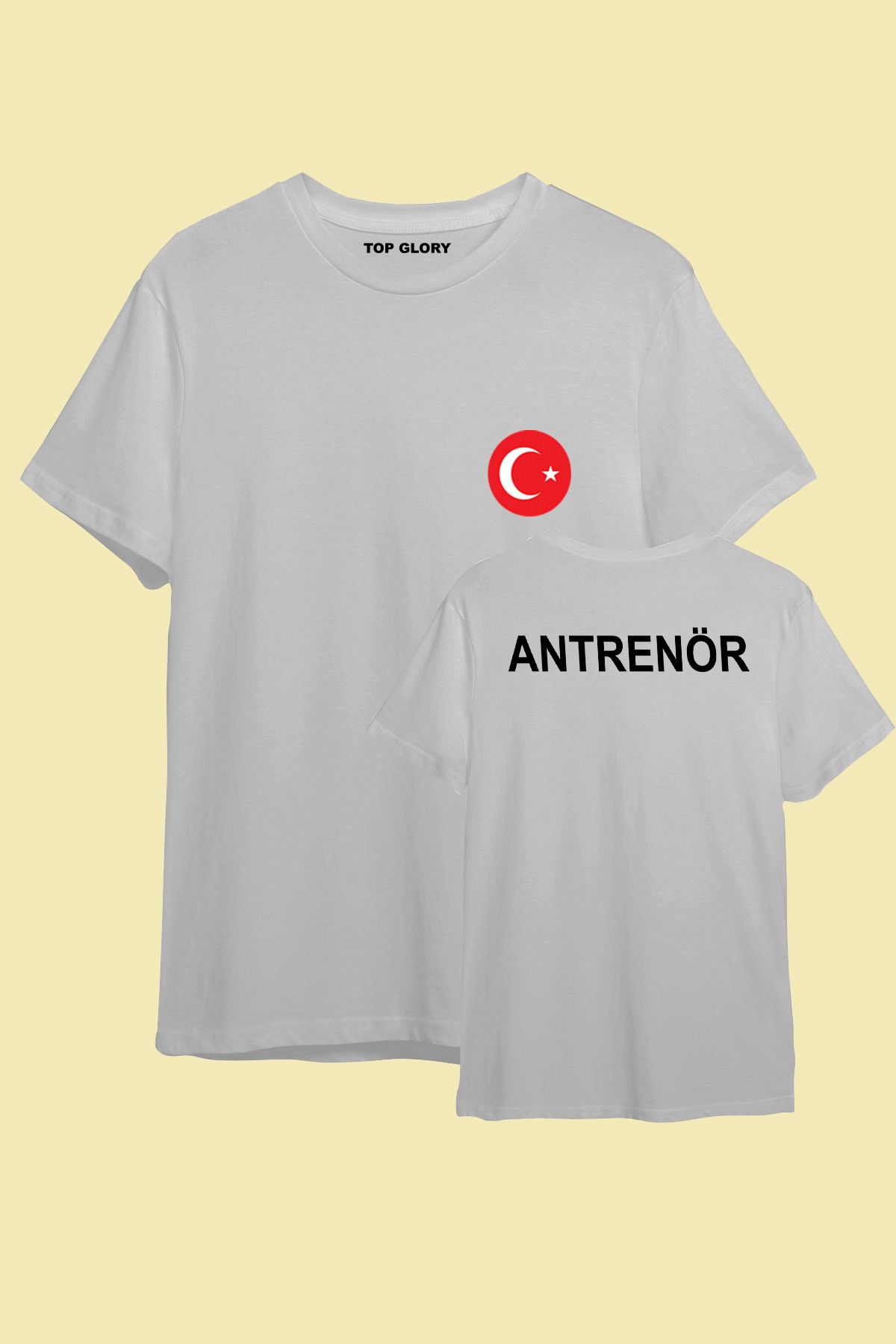TOP GLORY Antrenör Baskılı Spor T-Shirt Sporcu Tişörtü
