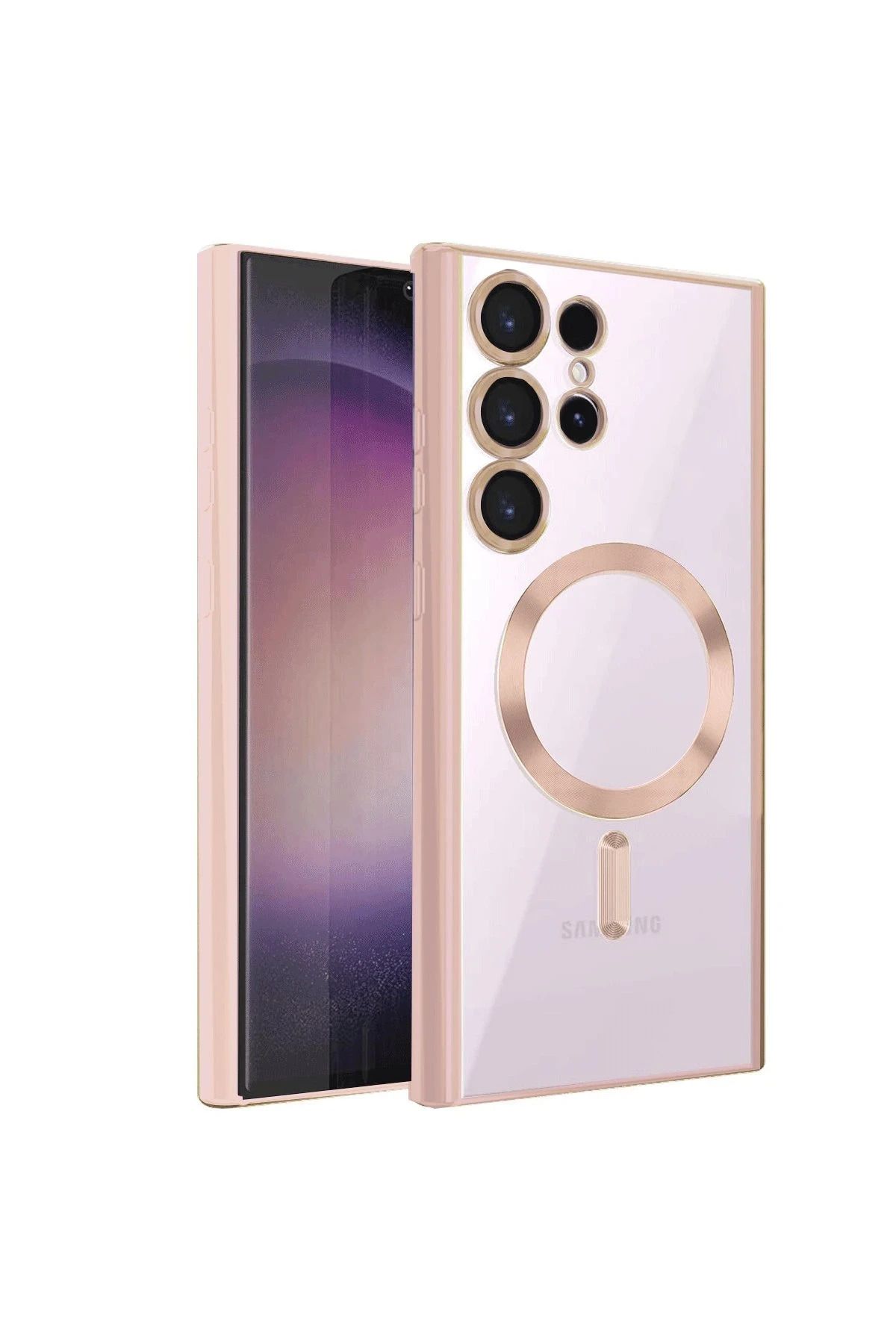 NewFace Samsung Galaxy S24 Ultra Kılıf Kross Magneticsafe Kapak - Rose GLSTD