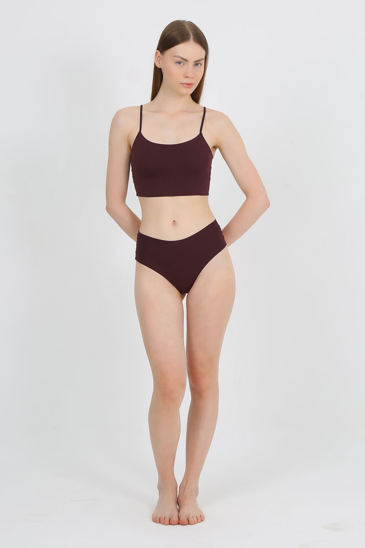 SENFONİ HOMEWEAR Yüksek Bel Basic Lazer Kesim Tanga Külot 3'lü Paket