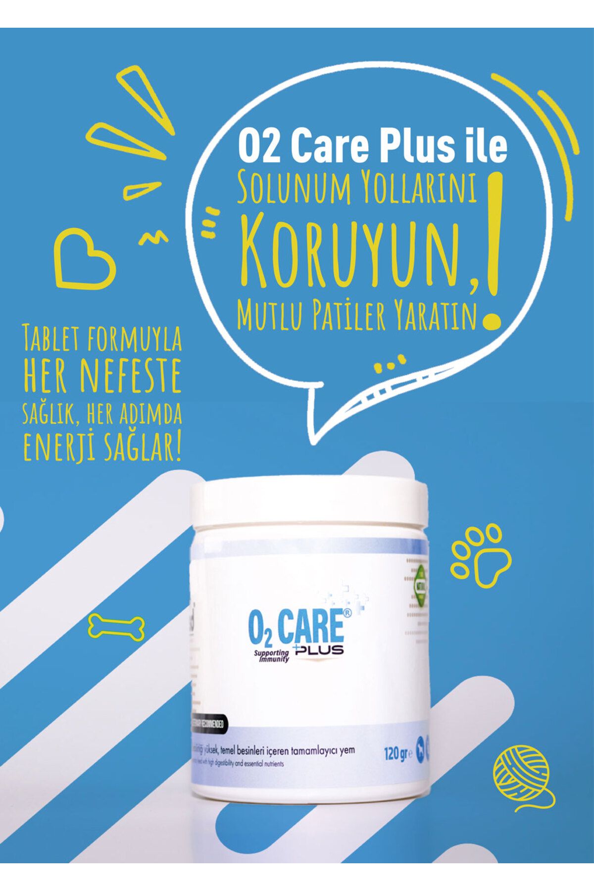 vsd O2 CARE 120g Chew Tablet Kediler için Solunum Sağlığı Desteği
