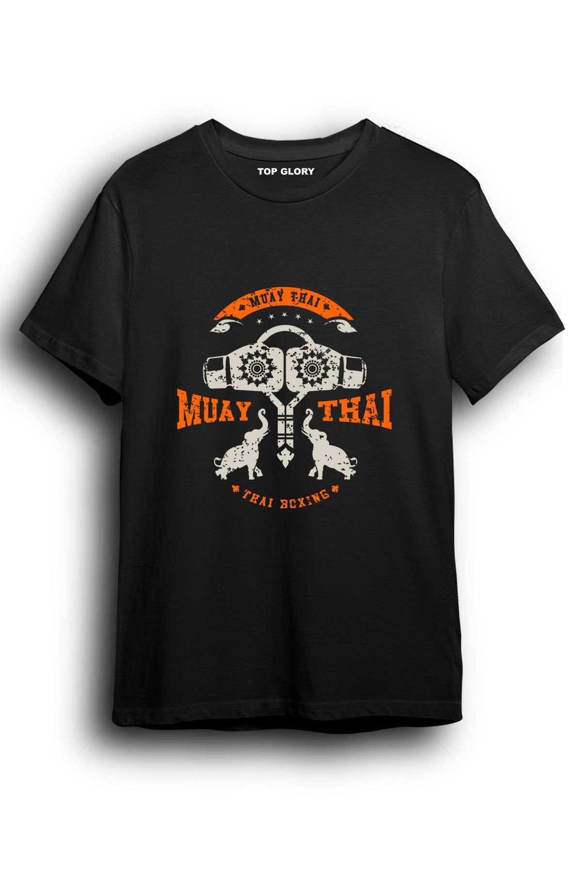 TOP GLORY Muay Thai Baskılı Spor T-Shirt Sporcu Tişörtü