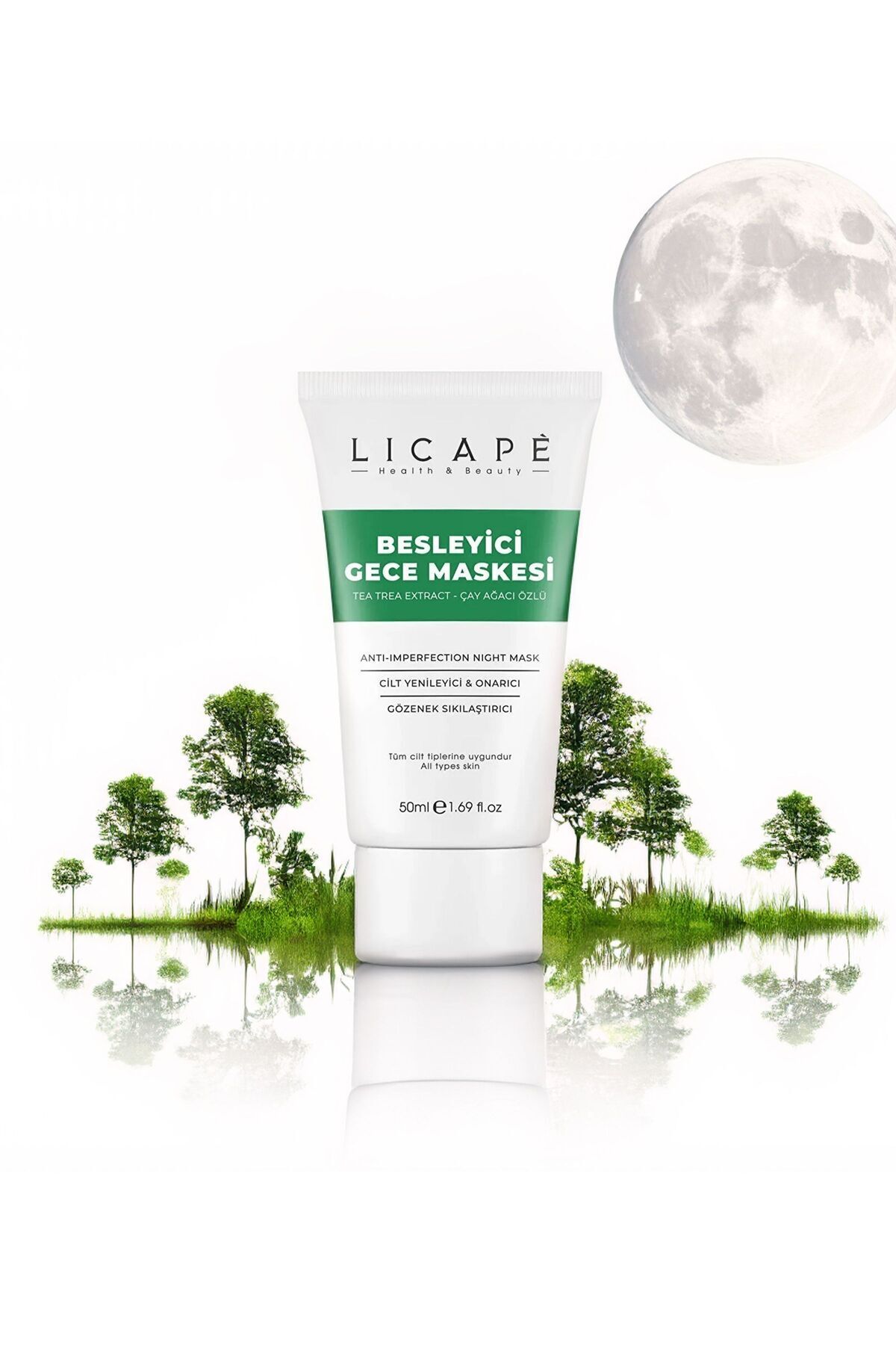 ماسک صورت شبانه تغذیه عصاره درخت چای 50 میل Licape