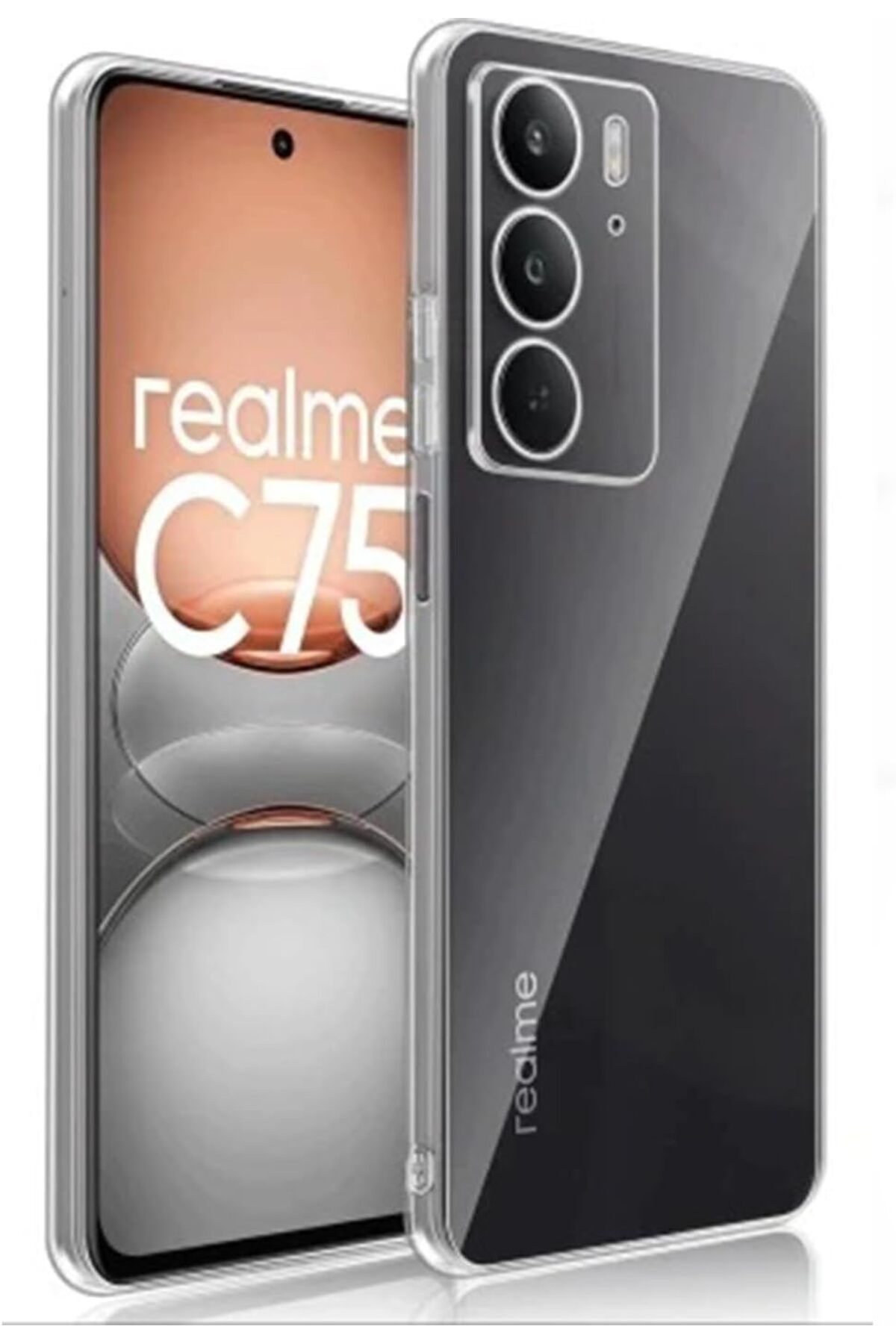 Coolacs Realme C75 ile Uyumlu Kılıf Şeffaf Kamera Korumalı Esnek Silikon Telefon Kılıfı Kapak