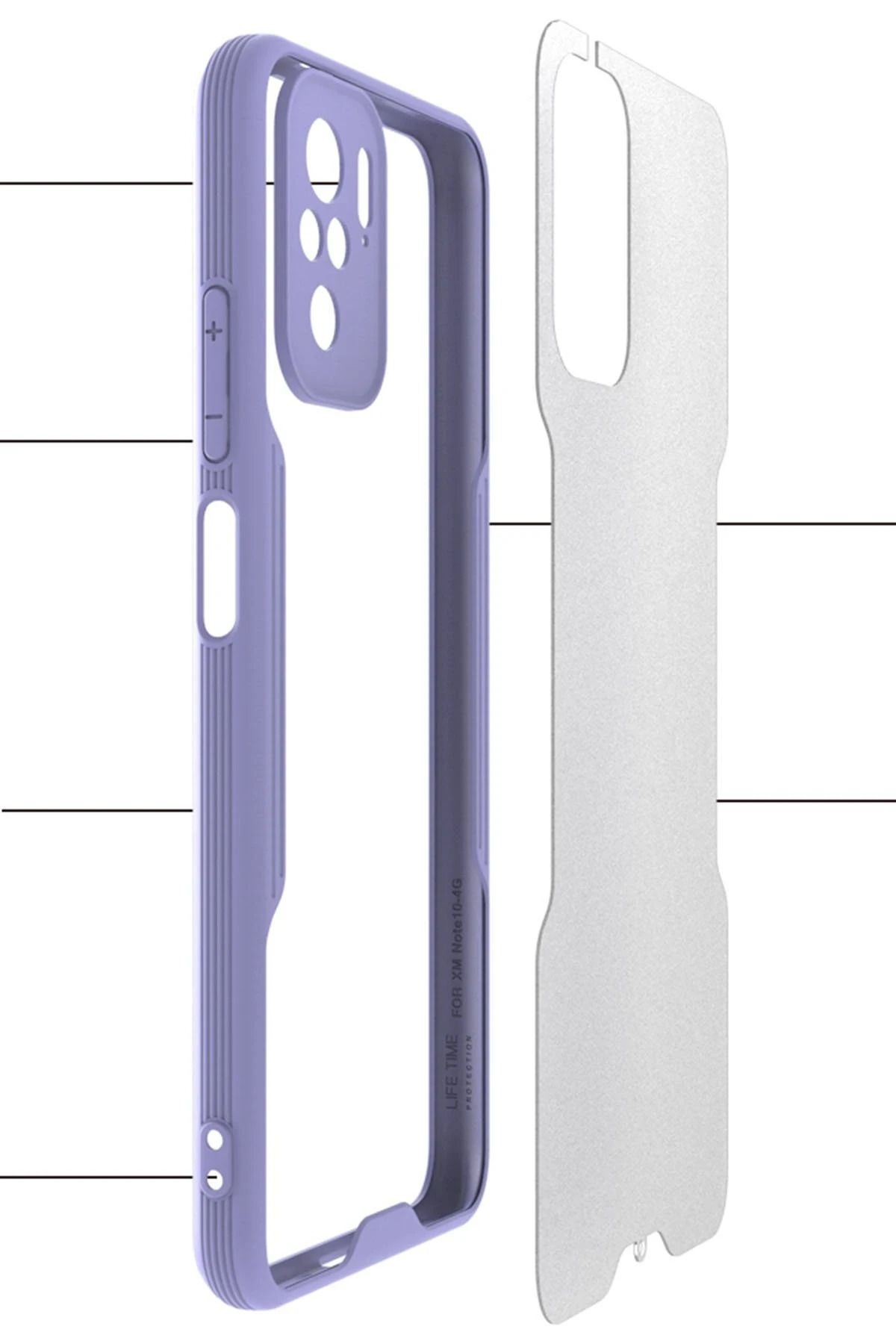 NewFace Xiaomi Redmi Note 10 Kılıf Platin Silikon - Mavi GLSTD