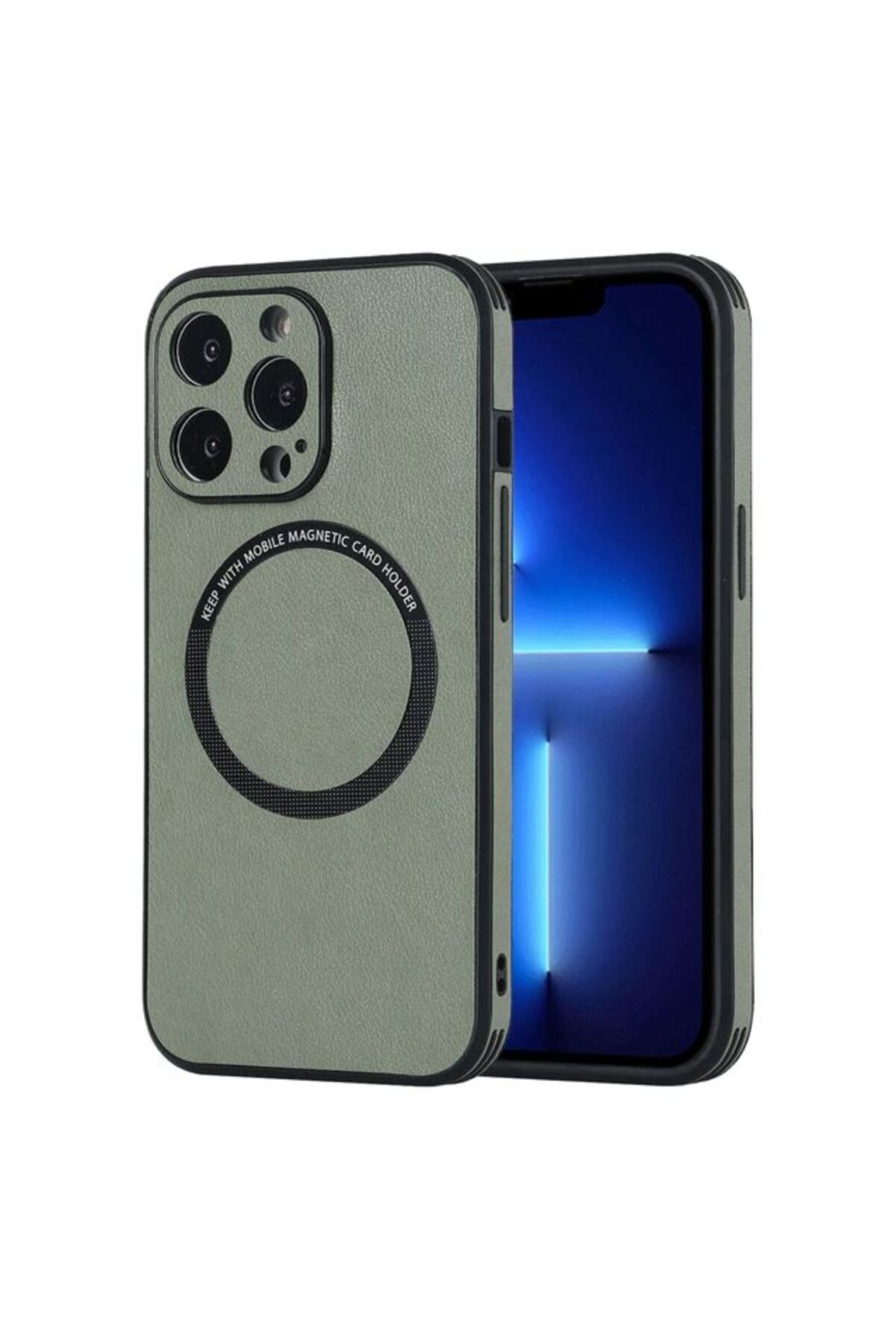 REDz Accessories Husă Din Piele, Magsafe, Compatibilă Cu Iphone 14 Pro Max, Încărcare Wireless, Gri - One Size