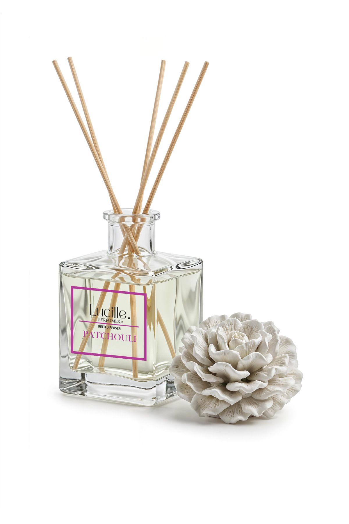 Lucille Esanslı Kalıcı Kokulu Paçuli Aromalı Bambu Çubuklu Oda Kokusu - 500 Ml Özel Kutusunda