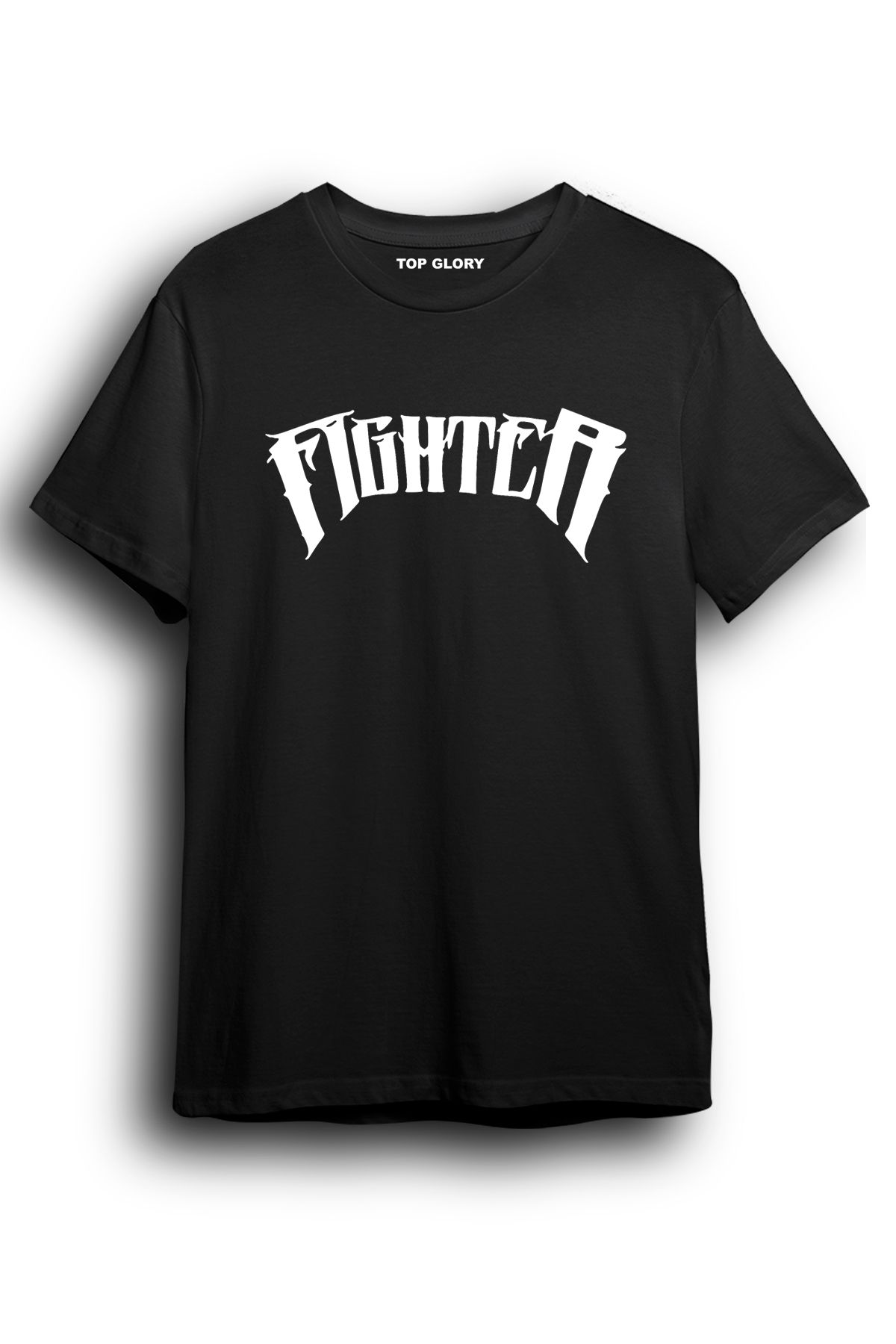 TOP GLORY Fighter Baskılı Spor T-Shirt Sporcu Tişörtü