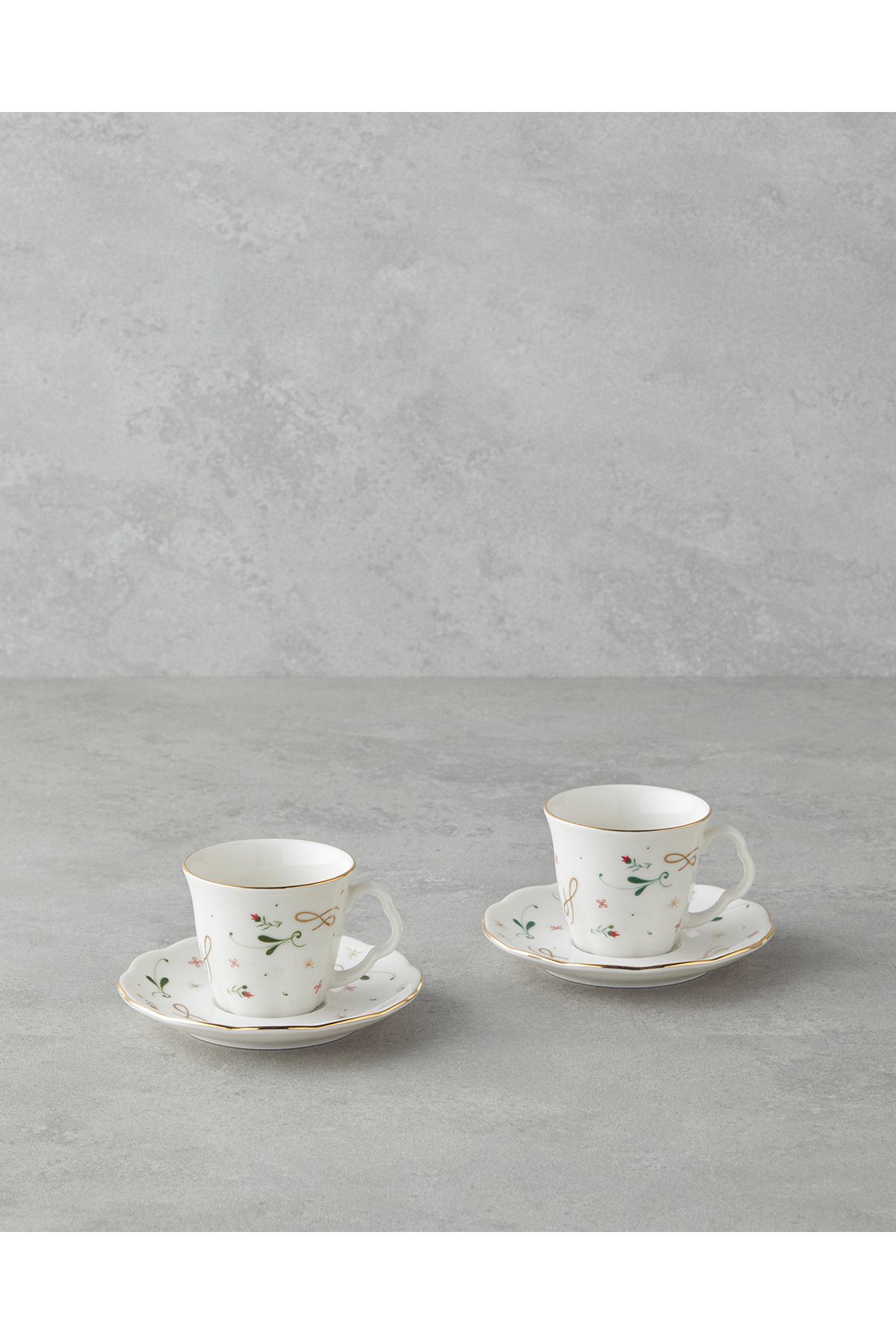 English Home Greena Bone Porselen 4 Parça 2 Kişilik Kahve Fincan Takımı 80 ml Renkli