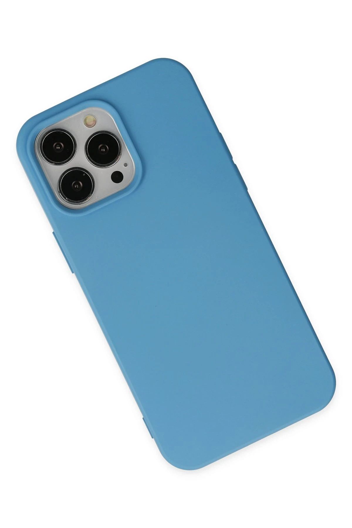 NewFace iPhone 14 Pro Uyumlu Kılıf Nano içi Kadife Silikon - Mavi WLZOR