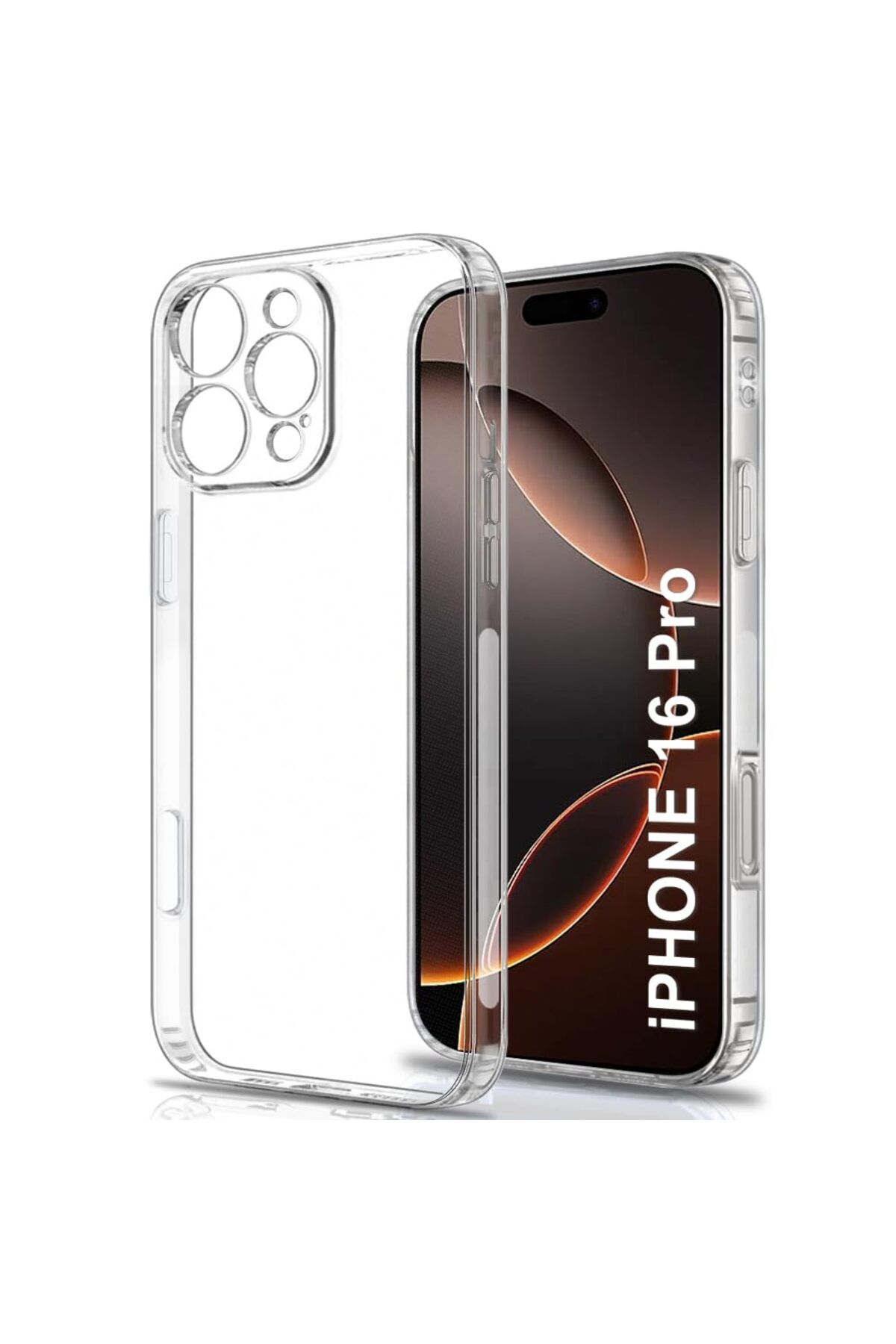 Coolacs Apple iPhone 16 Pro ile Uyumlu Kılıf Şeffaf Esnek Silikon Telefon Kılıfı Kapak