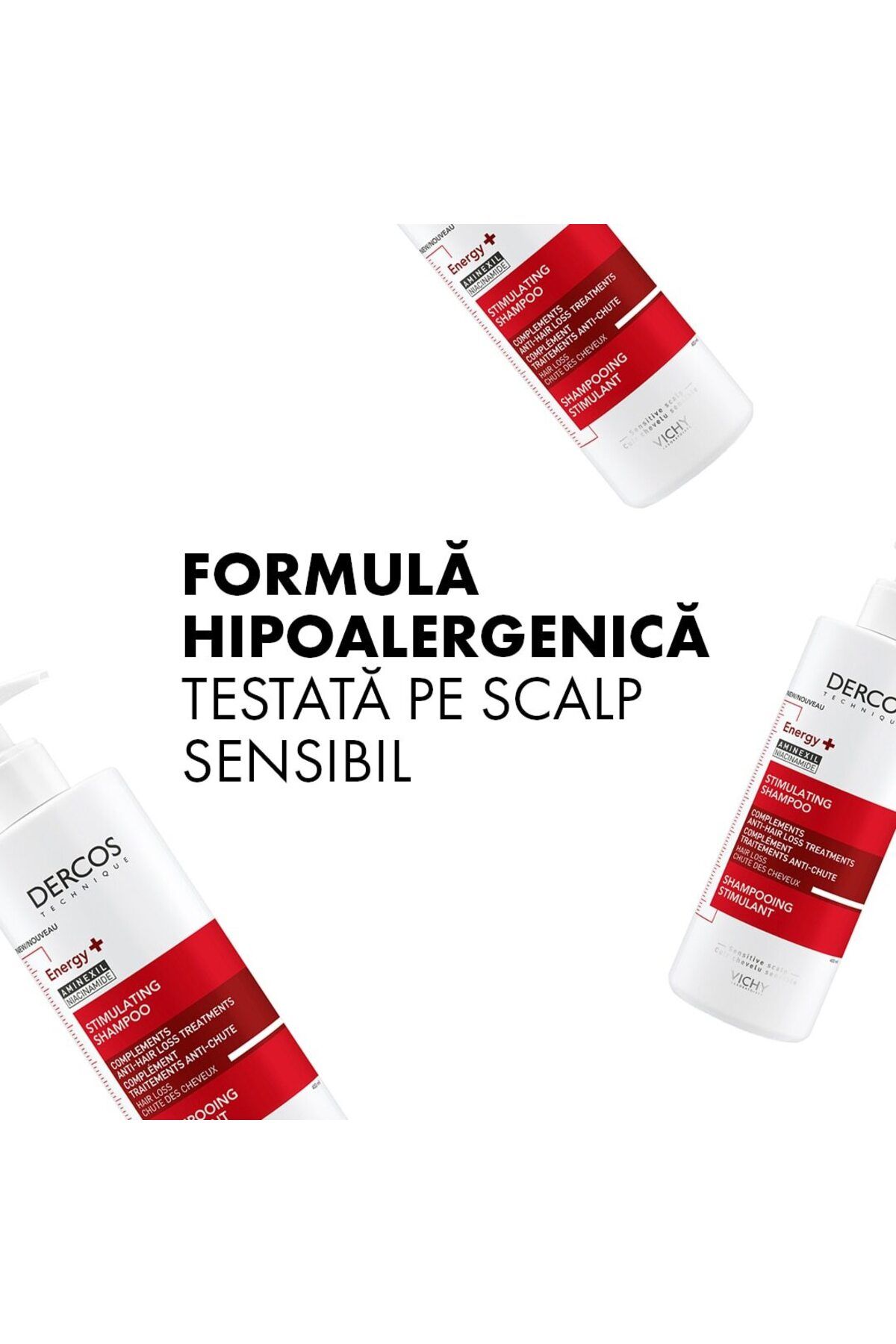 Vichy-Sampon energizant Vichy Dercos Energy impotriva caderii parului cu aminexil 7
