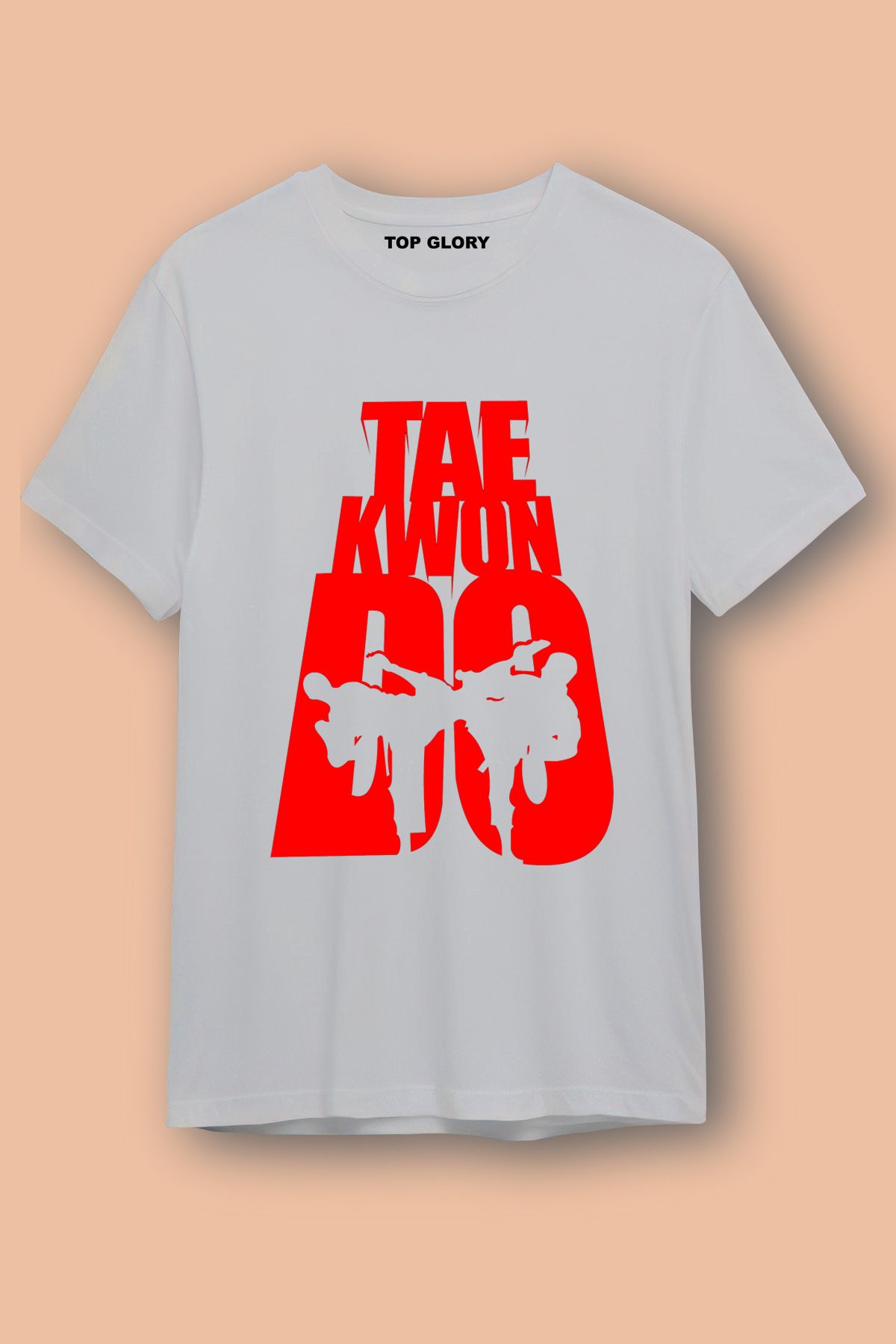 TOP GLORY Taekwondo Baskılı Spor T-Shirt Sporcu Tişörtü
