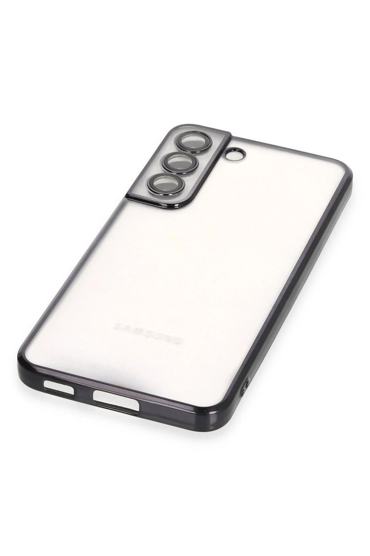 NewFace Samsung Galaxy S22 Kılıf Lensli Silikon - Siyah GLSTD
