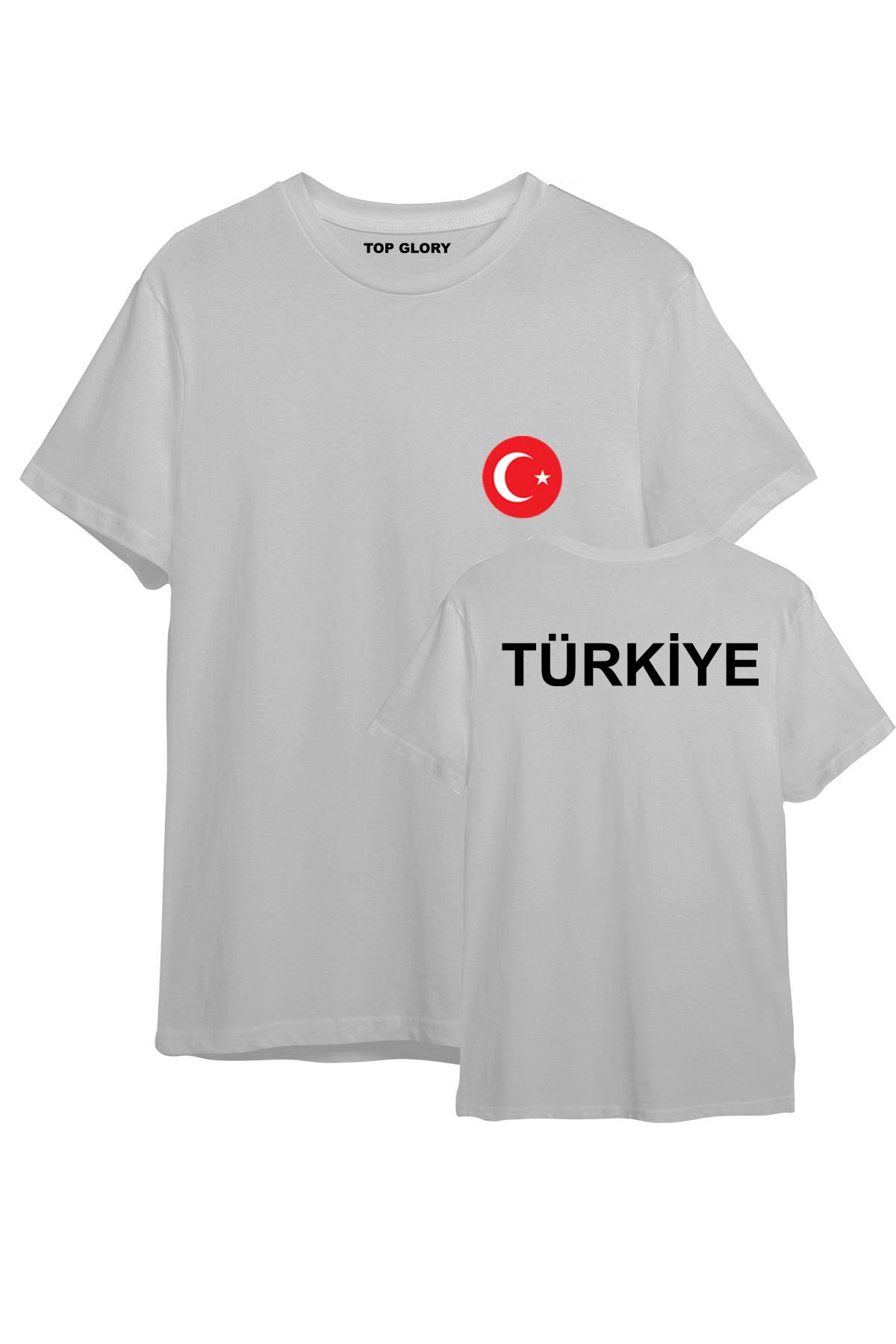 TOP GLORY Türkiye Milli Takım Baskılı Spor T-Shirt Sporcu Tişörtü