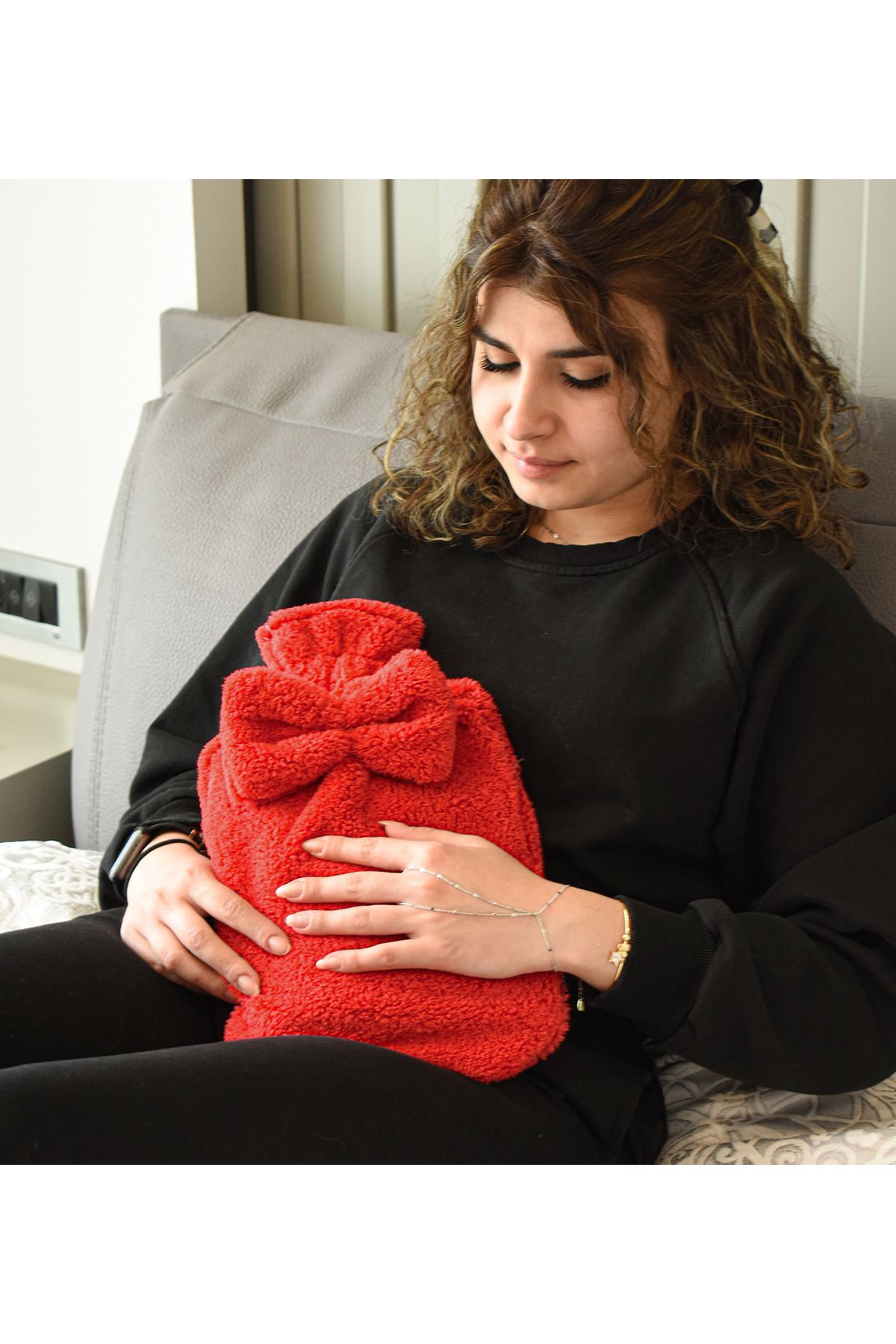 Özgüner Oyuncak Sıcak Su Torbası İçin Kurdeleli Peluş Kılıf – Yumuşacık ve Estetik