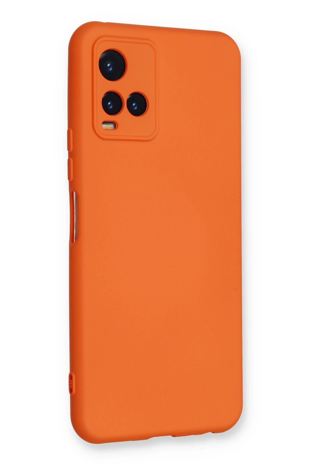 NewFace Vivo Y21S uyumlu Kılıf Nano içi Kadife Silikon - Turuncu GLSTD