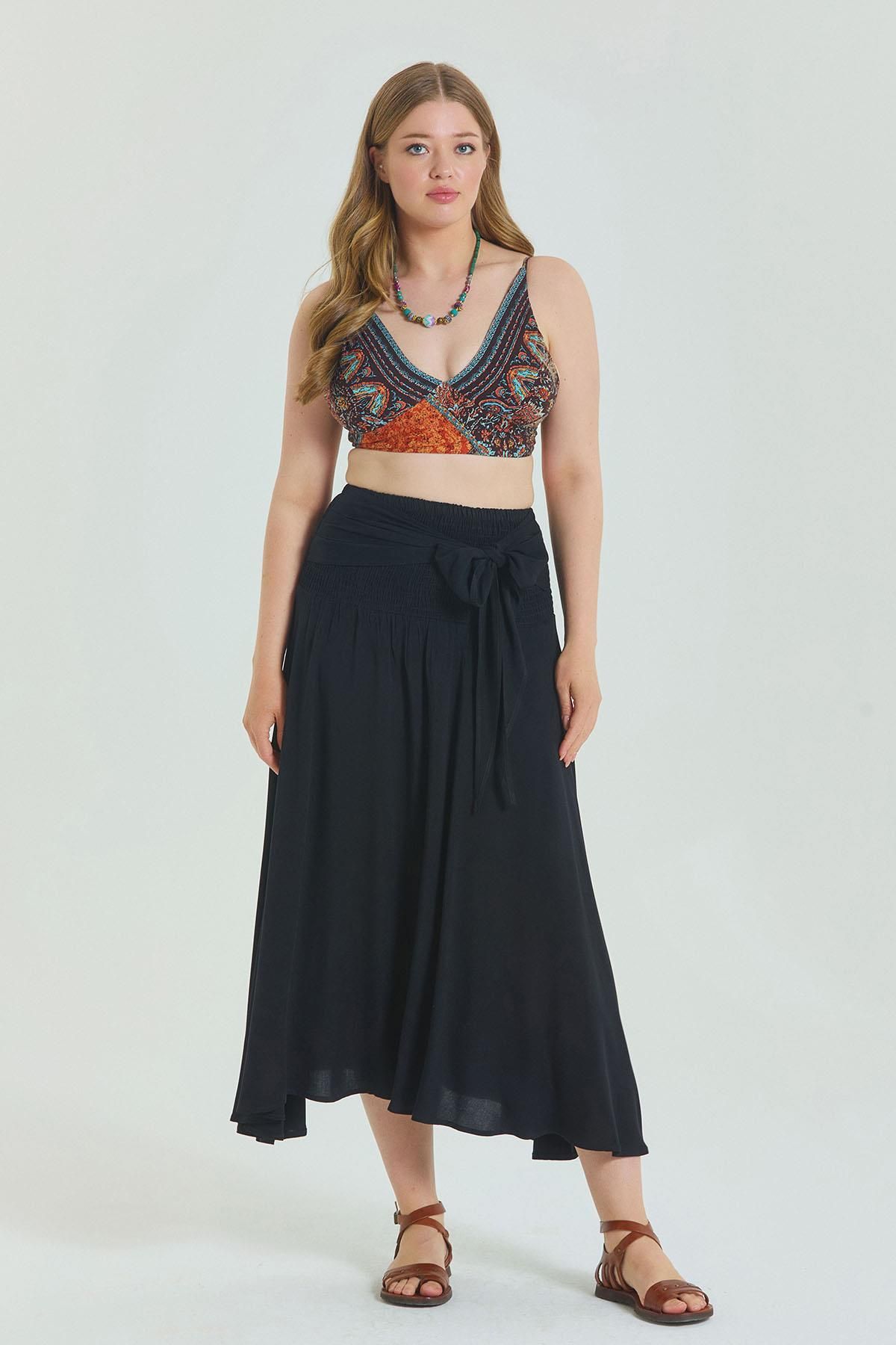 Los banditos-Gipe Waistband Large Size Skirt 2