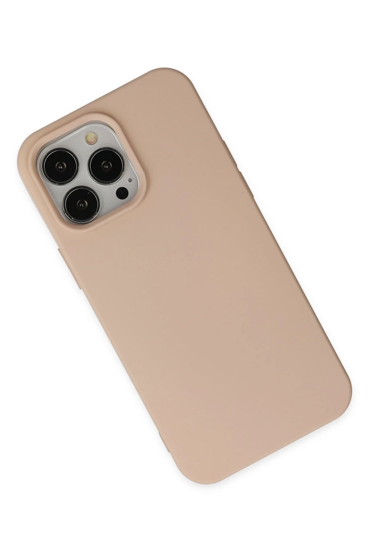 NewFace iPhone 15 Pro uyumlu  Kılıf Nano içi Kadife Silikon - Pudra