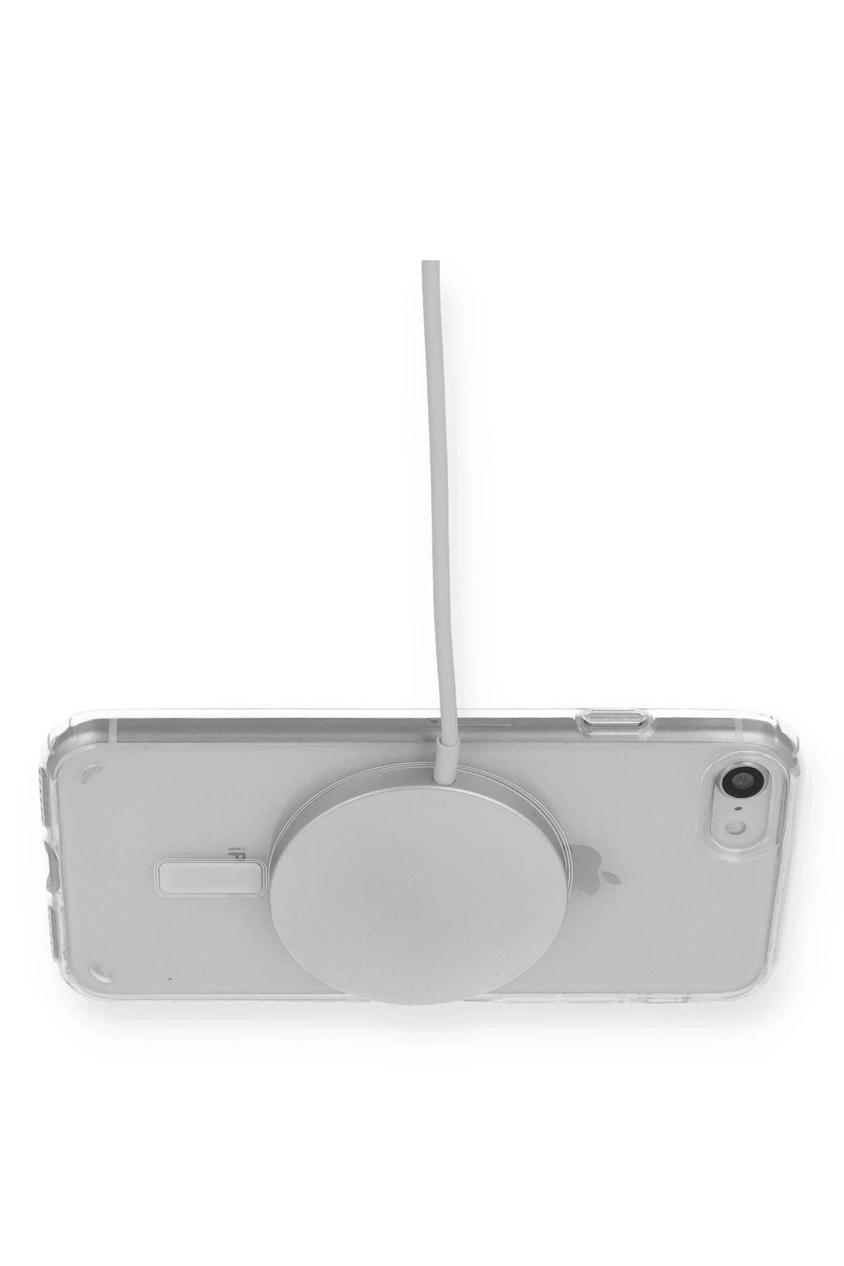 NewFace iPhone SE 2020 Uyumlu Kılıf Magneticsafe Şeffaf Silikon - Şeffaf GLSTD