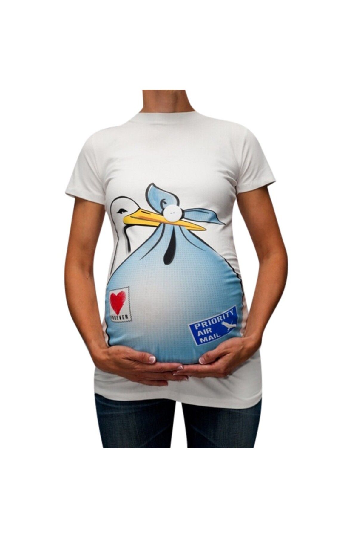 Derays Leylek Balonlu Tasarım Hamile Tshirt