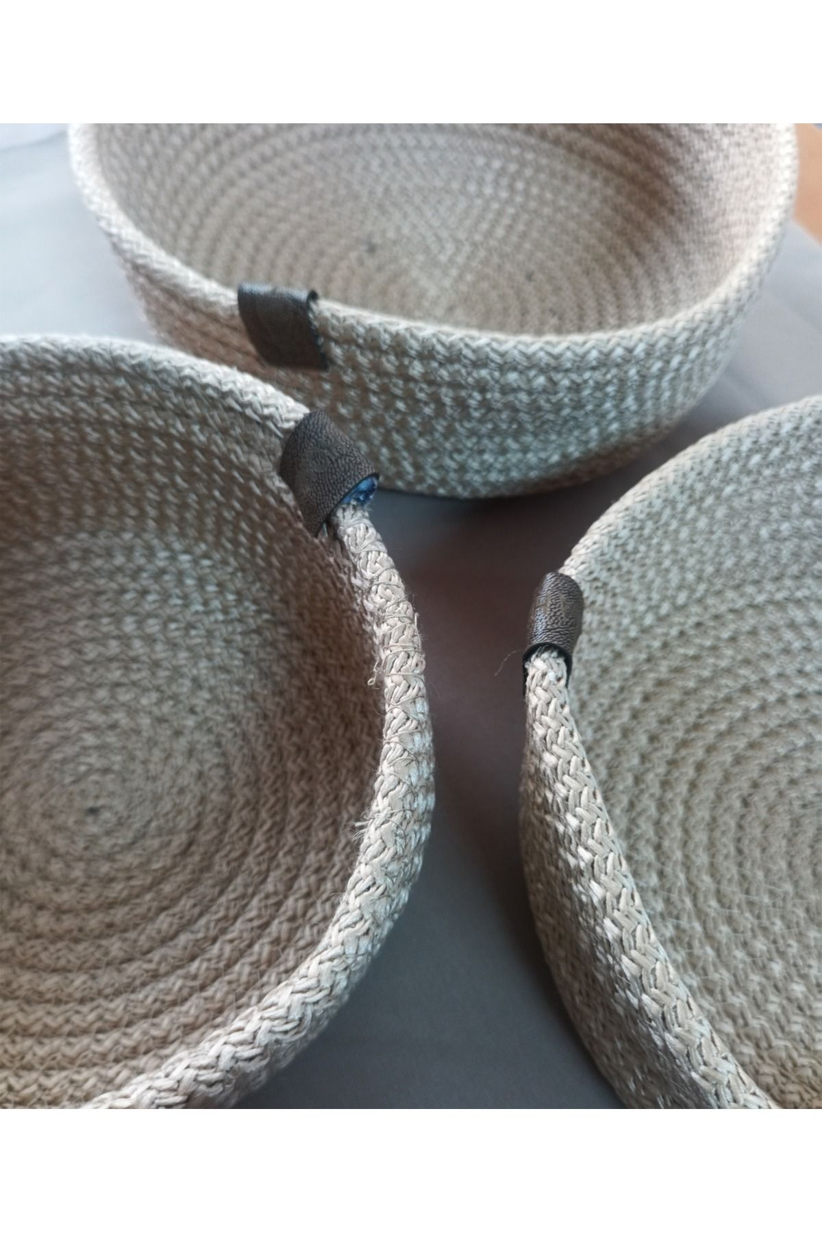 aktarteks 3 LÜ HASIR SEPET . 20CM ÇAP