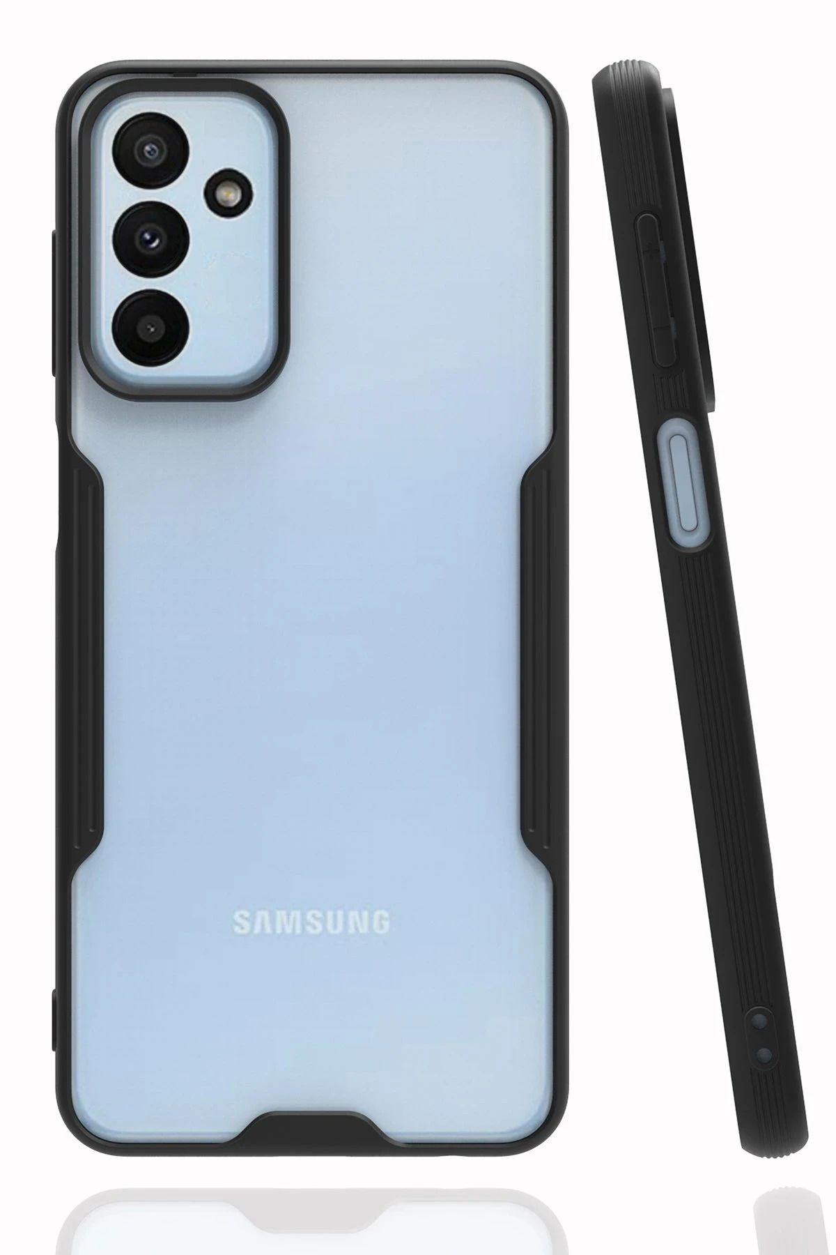 NewFace Samsung Galaxy M23 Kılıf Platin Silikon - Siyah GLSTD
