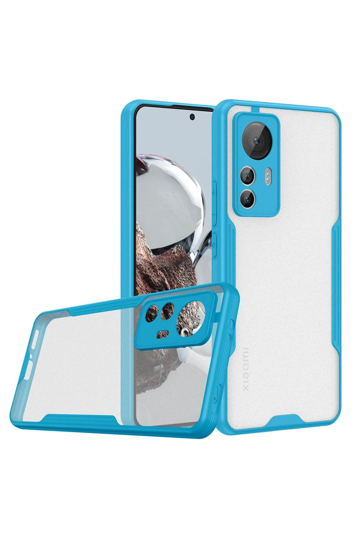 NewFace Xiaomi Mi 12T Kılıf Platin Silikon - Mavi SVLRS