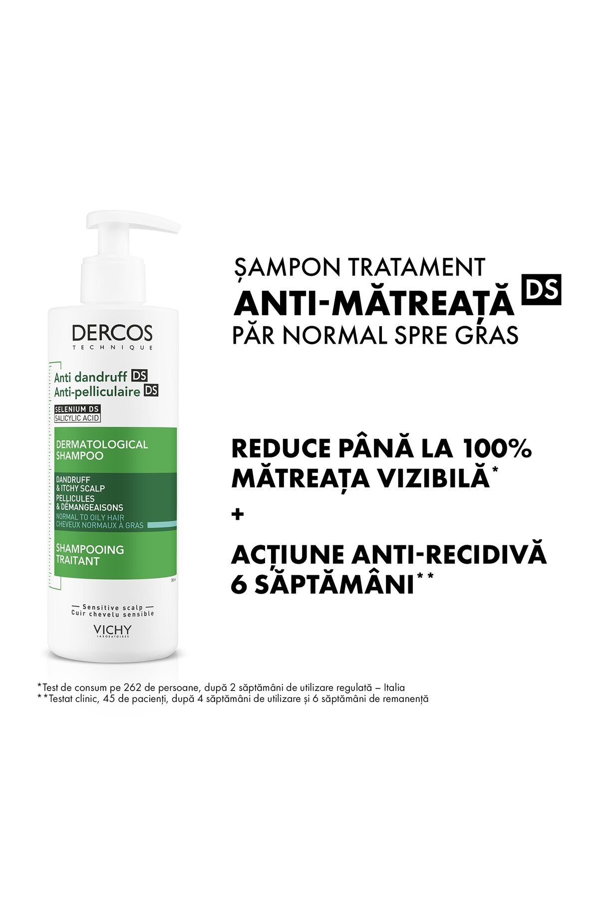 Vichy-Sampon anti-matreata Vichy Dercos pentru par normal/gras 3