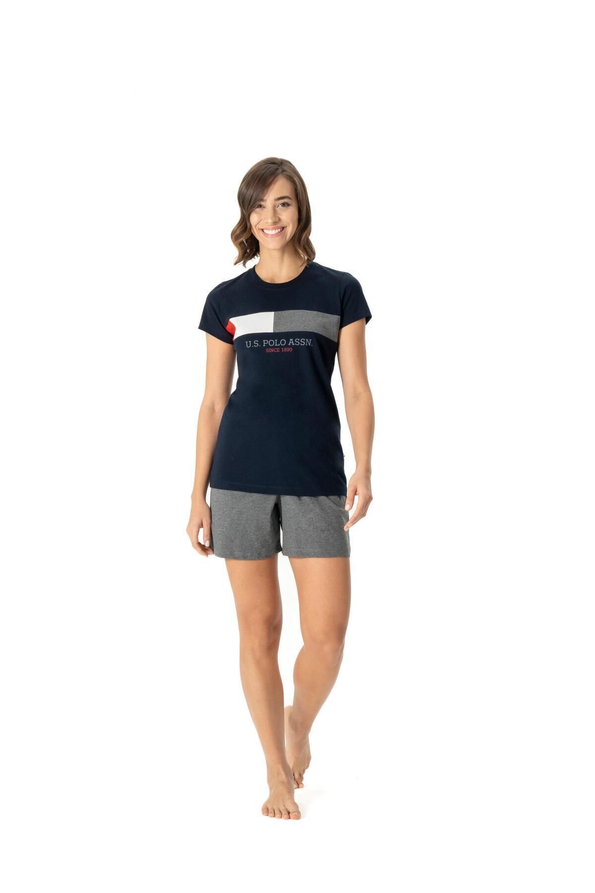 U.S. Polo Assn. U.S. Polo Assn. Kadın Lacivert Şortlu Pijama Takımı - Lacivert - DRUMR16I98K7-ML