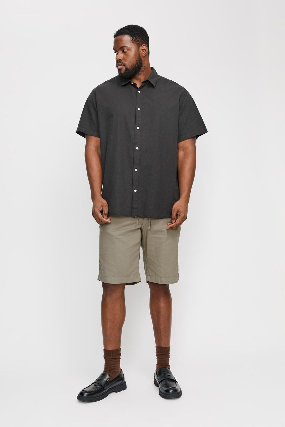 Jack & Jones Büyük Beden Keten Sort - Jaiden