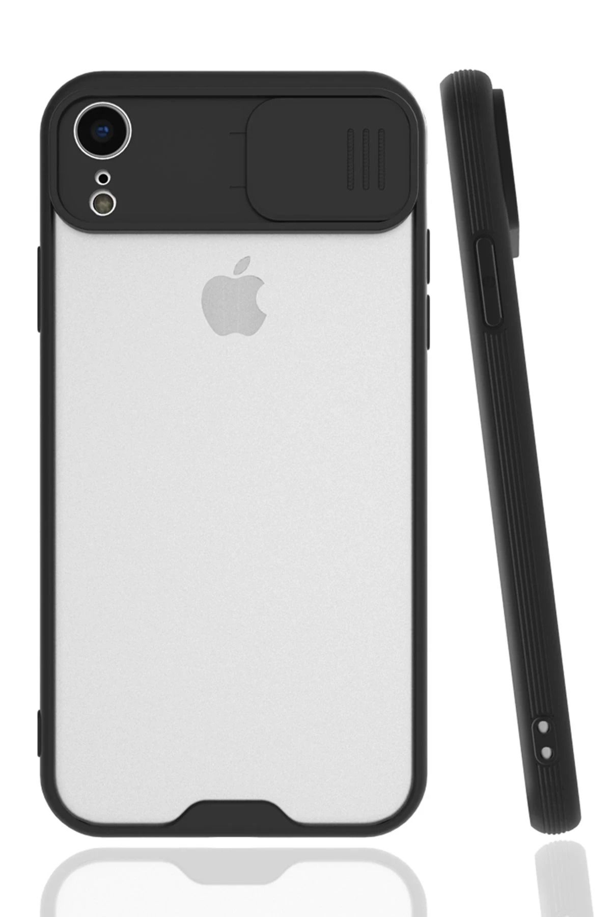 NewFace iPhone XR Kılıf Platin Kamera Koruma Silikon - Siyah FLKRY
