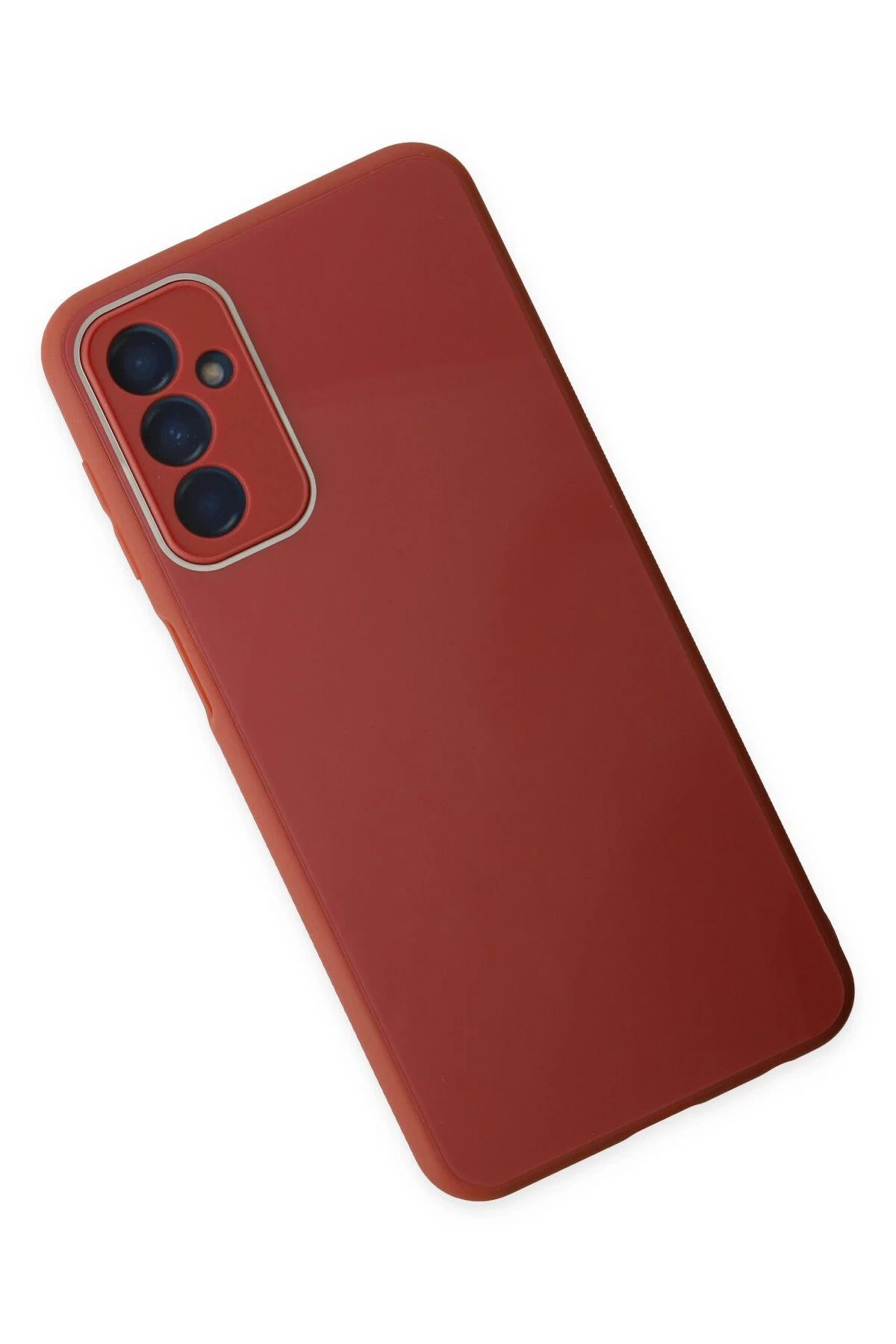 NewFace Samsung Galaxy M23 Kılıf Glass Kapak - Bordo WLZOR