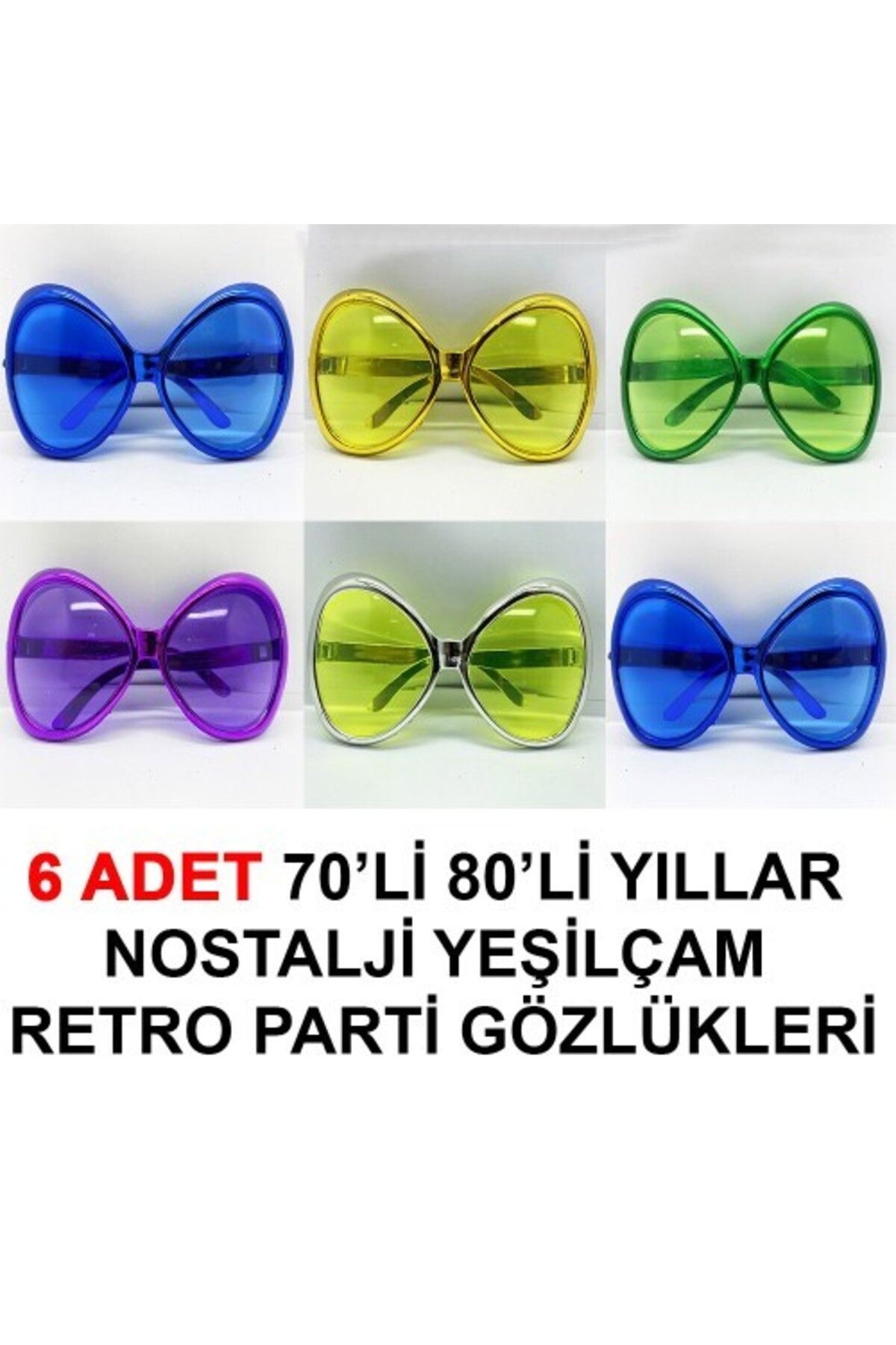 Otocub Yeşilçam Retro Parti Gözlükleri 6 Adet