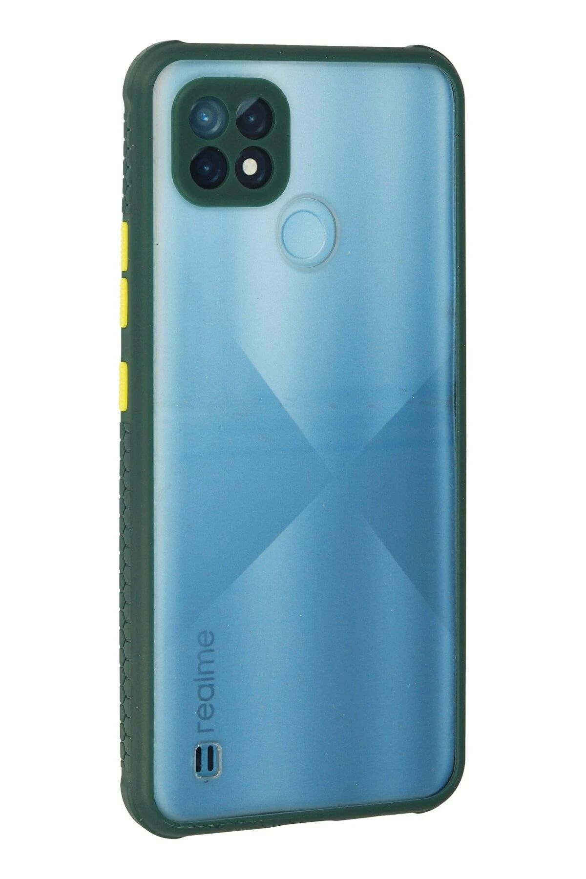 NewFace Realme C21 Kılıf Miami Şeffaf Silikon - Koyu Yeşil NRMSA
