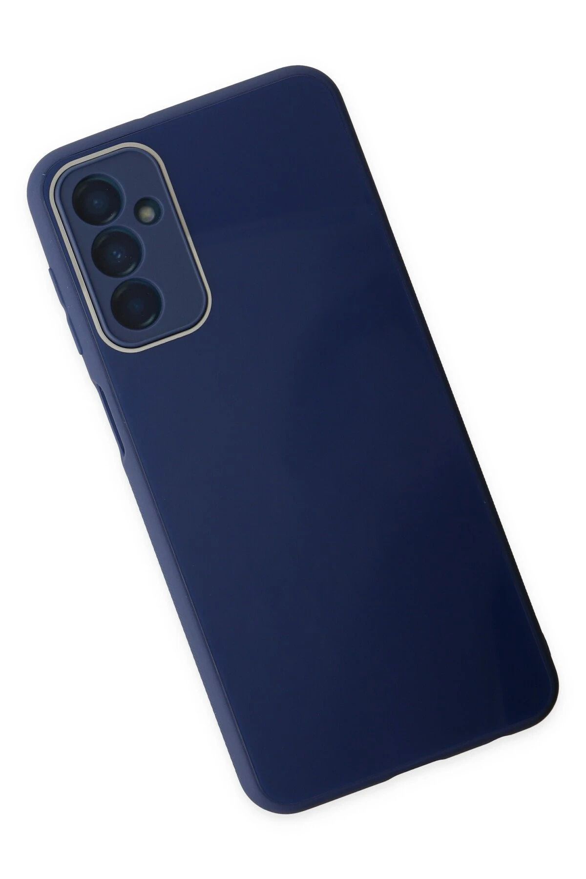 NewFace Samsung Galaxy M23 Kılıf Glass Kapak - Lacivert WLZOR