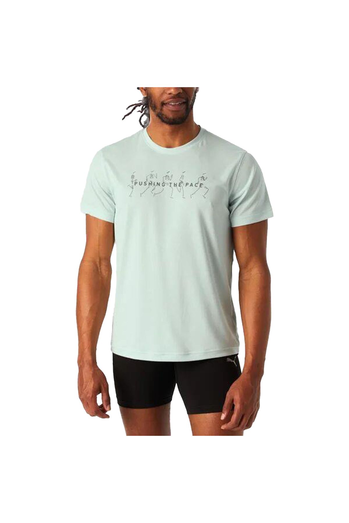 Puma Graphics Erkek Mavi Koşu T-Shirt 52655750