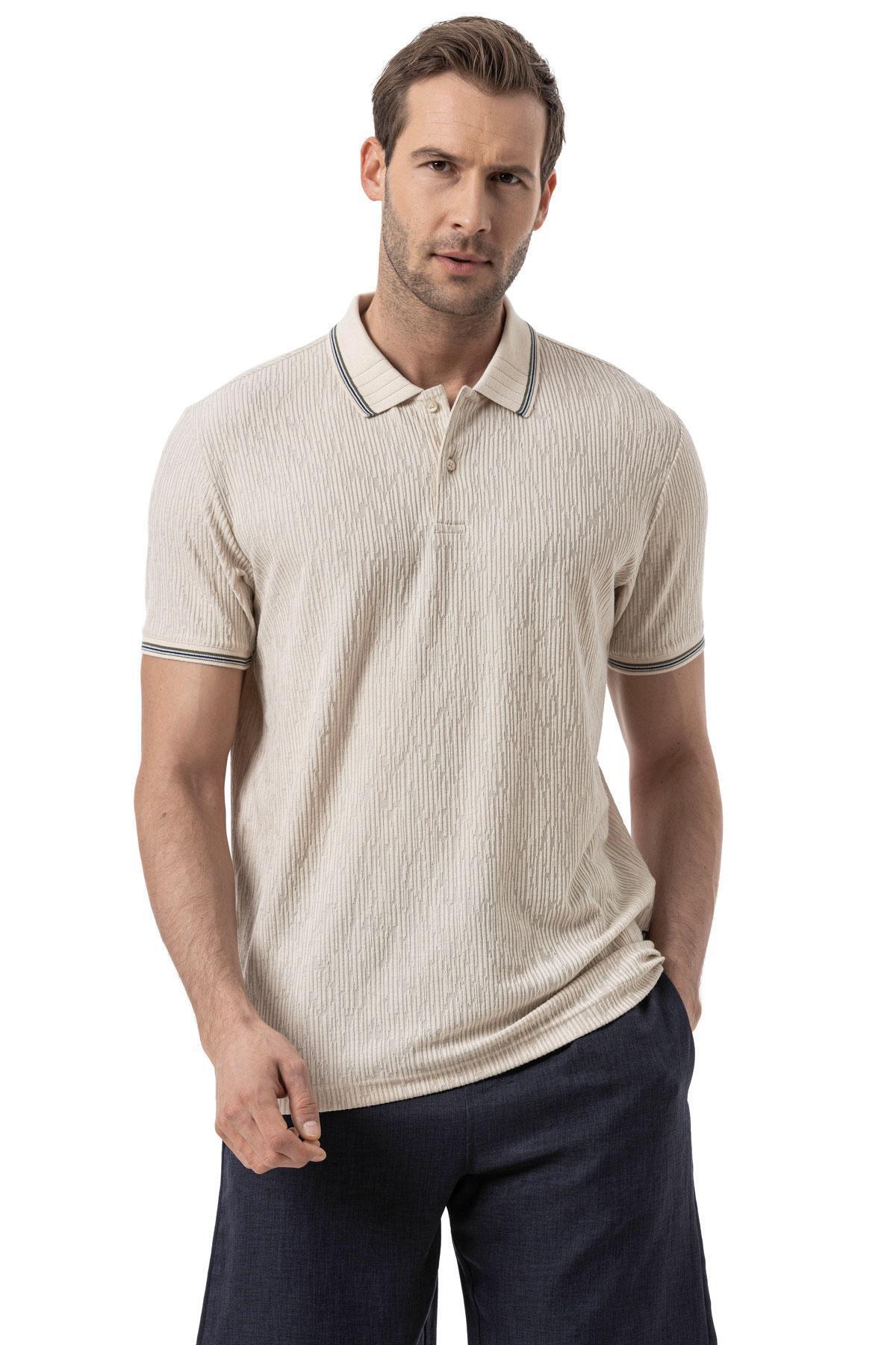 rugatchi-Jacquard Polo Neck T-Shirt 2
