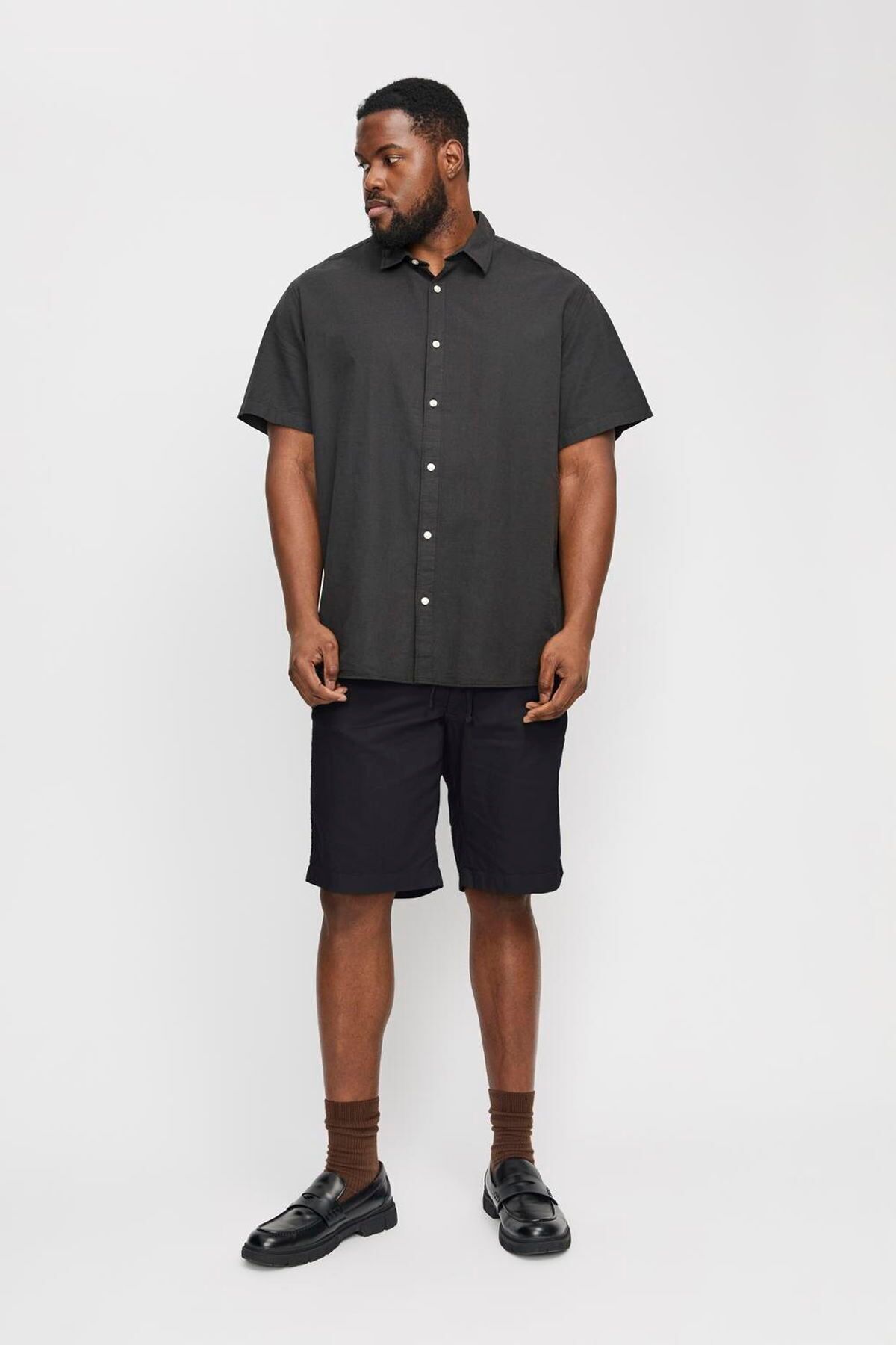 Jack & Jones Büyük Beden Keten Sort - Jaiden