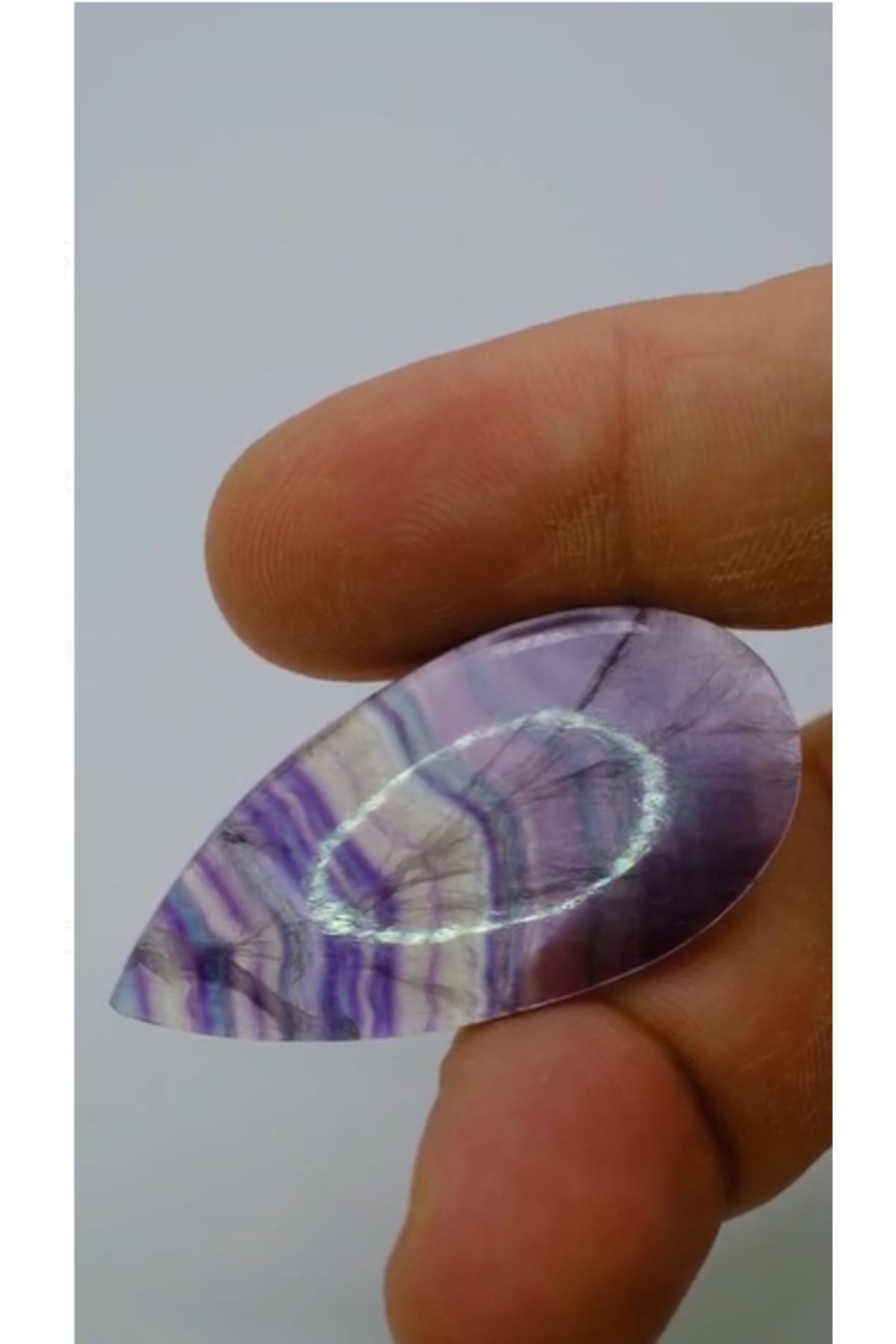 Aries 49.00ct 45.8x23mm Pear Cabachon Natural Multi-Color Fluorite