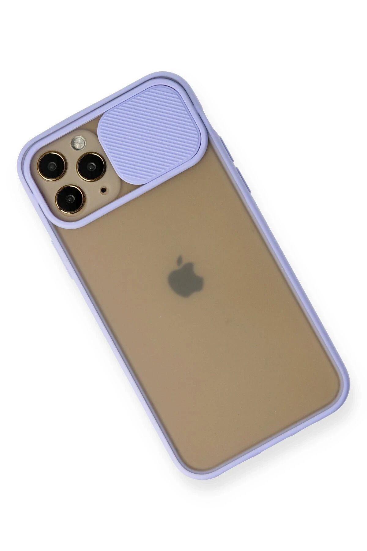 NewFace iPhone 11 Pro Kılıf Palm Buzlu Kamera Sürgülü Silikon - Lila NRMSA